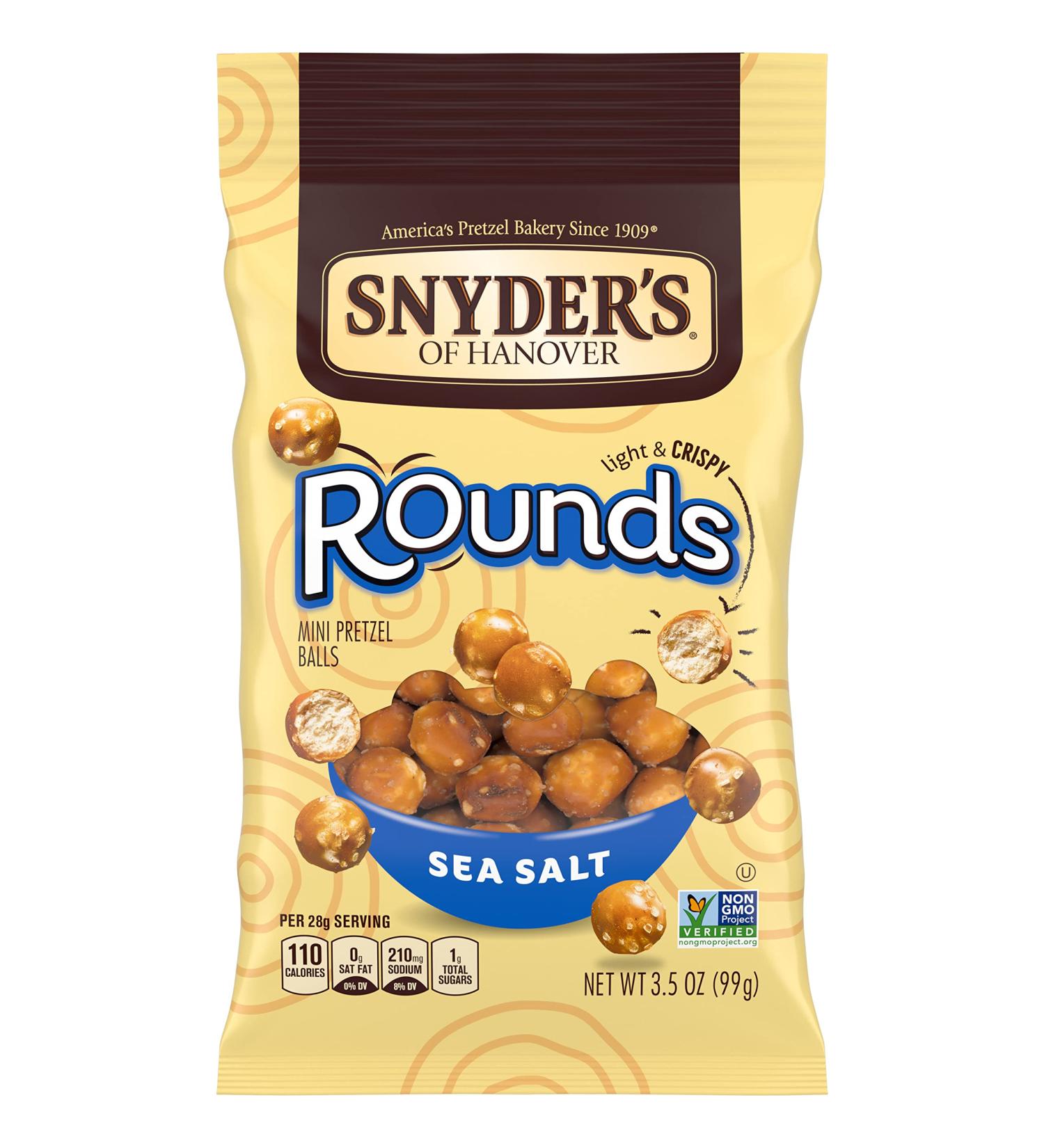 Snyder's of Hanover Pretzel Rounds Sea Salt 3.5 Oz - Pack of 8 - Buy Online on SooperMarket.com