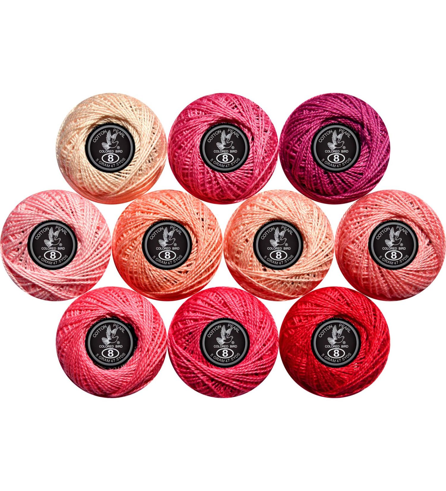 Crochet Thread 10 Balls Cardinal Size 8 - Pink Series | 5g Size 8 for Crochet, Hardanger, Cross Stitch, Needlepoint, Hand Embroidery - Buy Online on SooperMarket.com