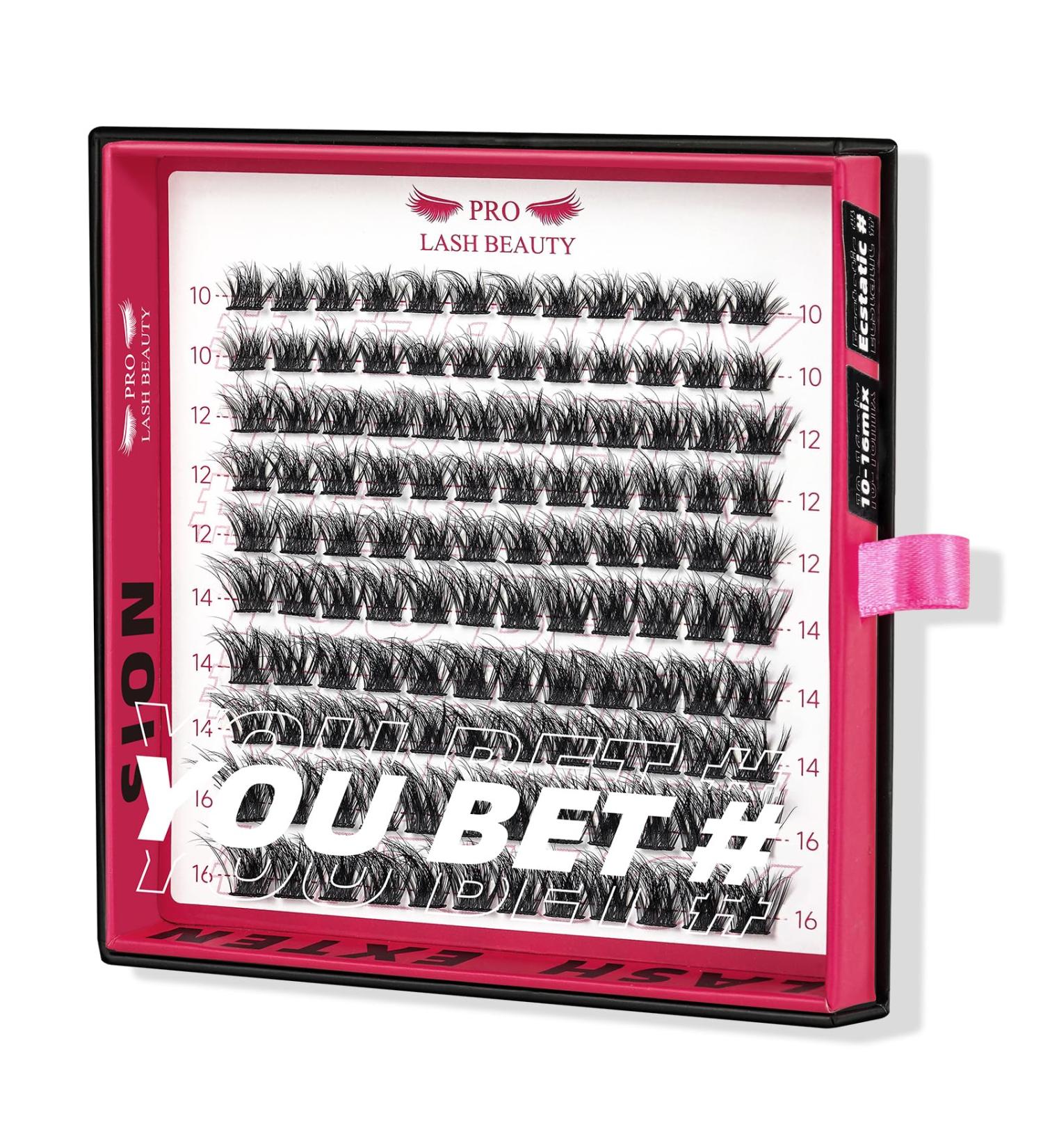 PRO Cluster Lashes 120 Pcs Lash Clusters 3D Fluffy DIY Eyelash Extension Individual Lashes Thin Band Easy to Apply at home Lashes (Ecstatic 10-16mix) 10-16 mix Ecstatic - Buy Online on SooperMarket.com