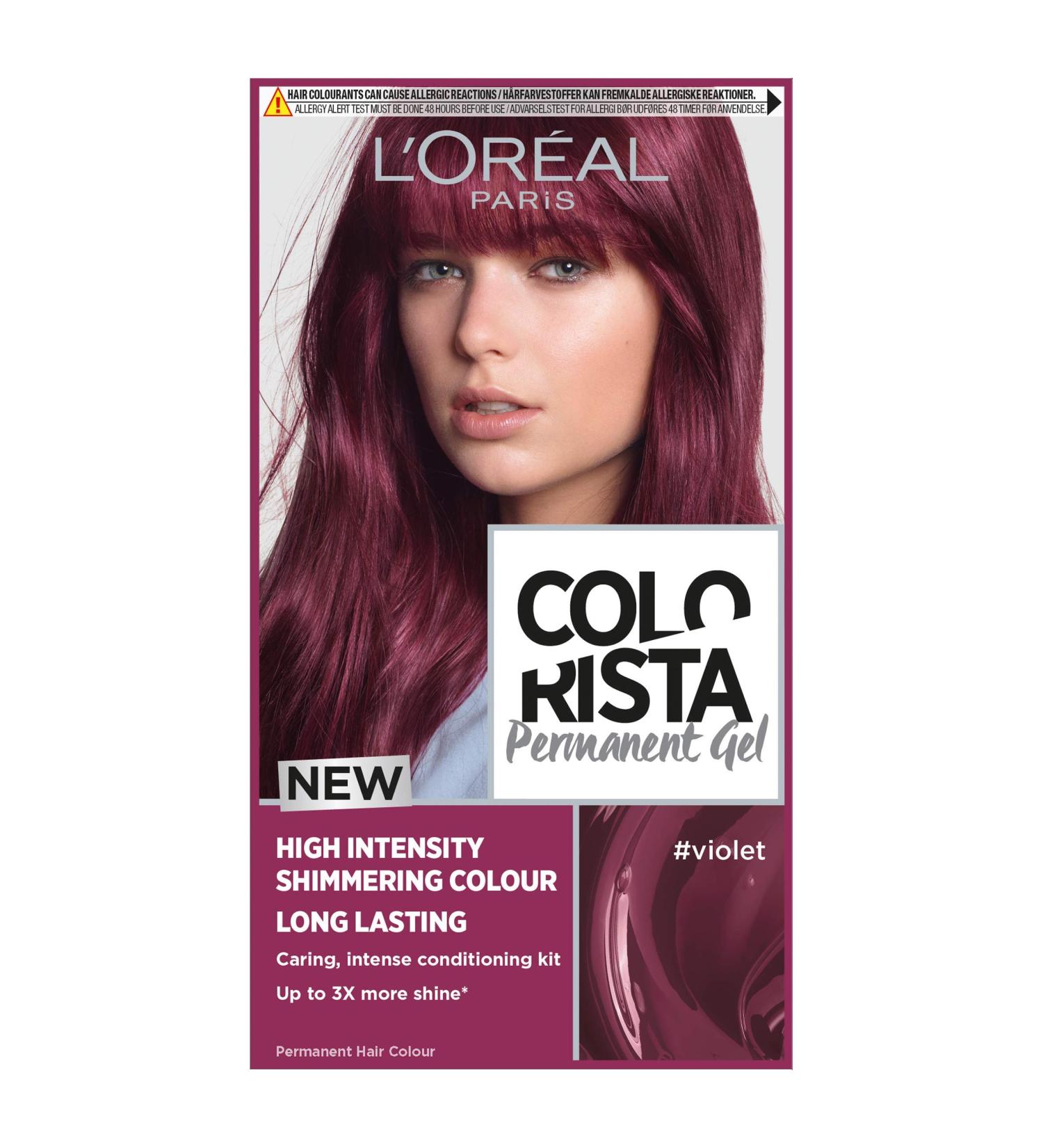 L'Or al Paris Colorista Permanent Gel Hair Dye - Vibrant Violet Shade with Long-Lasting Color and High Shine - Buy Online on SooperMarket.com