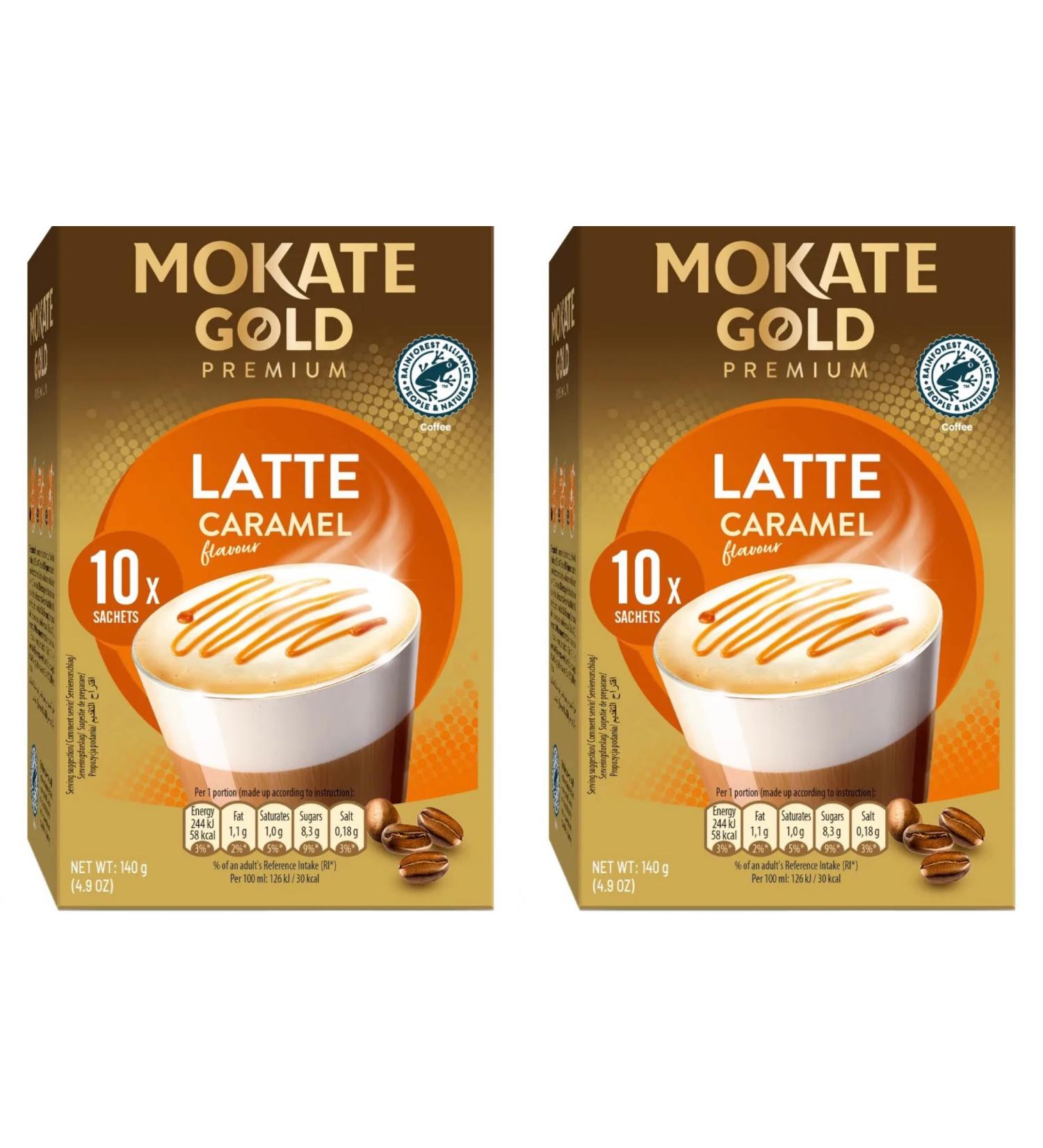 Mokate Gold Premium Latte Caramel Flavour with Caramel in Powder *2x boxes 10x sachets* - Buy Online on SooperMarket.com