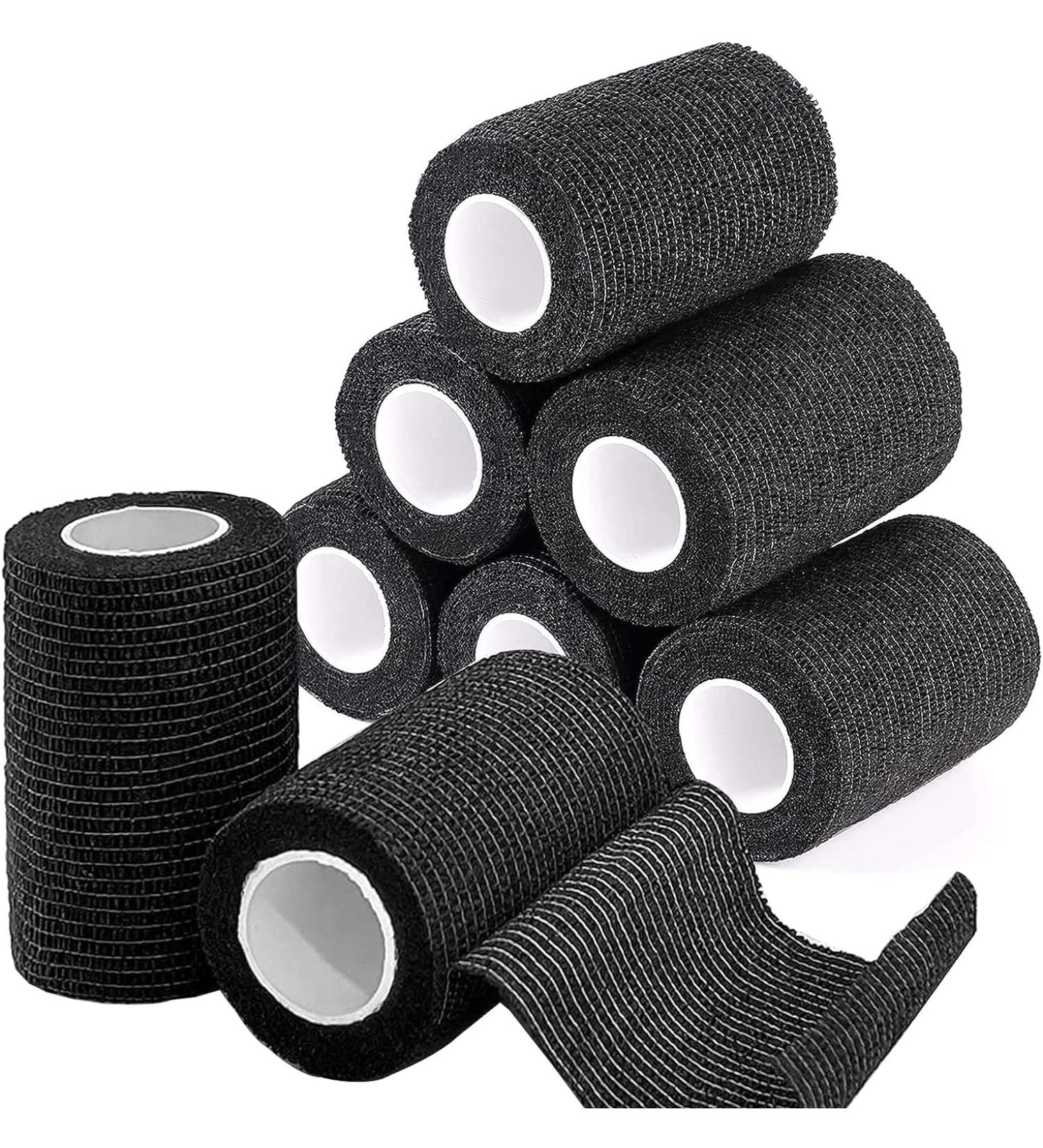 ADMITRY Black Vet Wrap 7.5cm x 4.5m - 8 Rolls, Self Adhesive Cohesive Bandage Tape for Dogs, Horses, Pets - Ideal for Wrist, Ankle Sprains and Swelling - Buy Online on SooperMarket.com