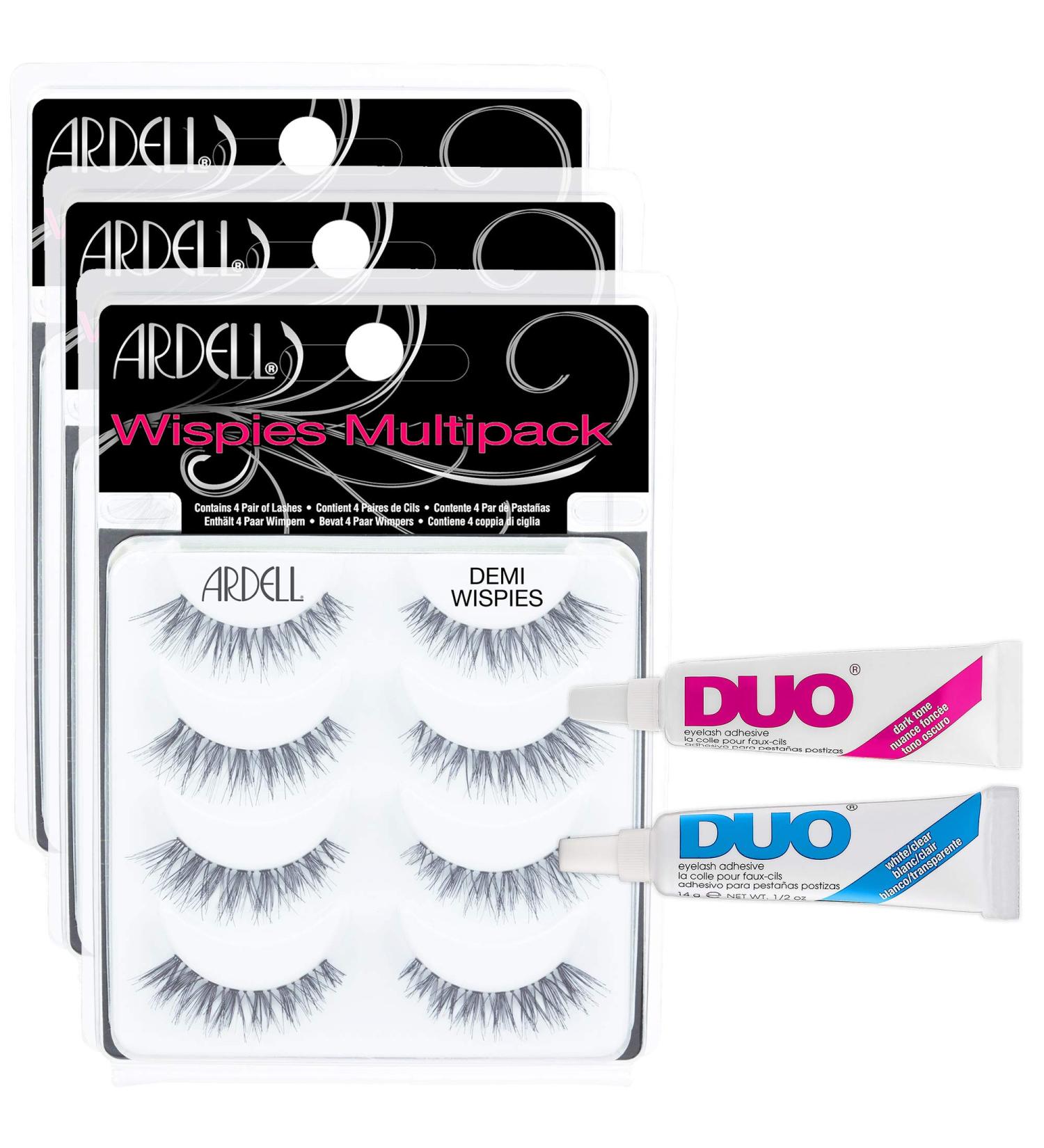 Ardell Multipack Lashes Demi Wispies - 12 pairs & duo eyelash glue Dark & Clear 5 Count - Buy Online on SooperMarket.com