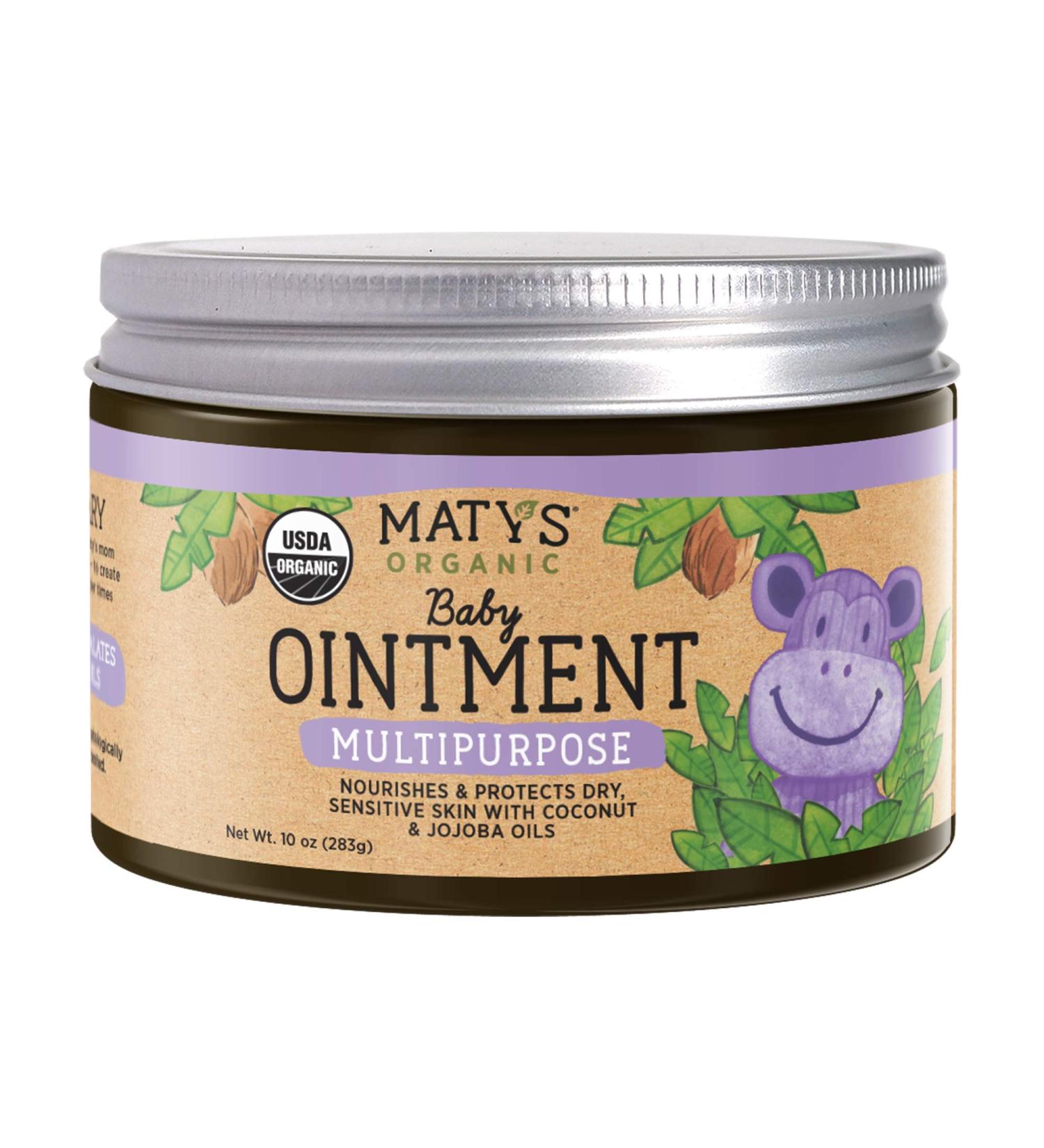 Maty's Organic Baby Ointment - 10 oz, Petroleum-Free Diaper Cream with Coconut & Jojoba Oils - Buy Online on SooperMarket.com