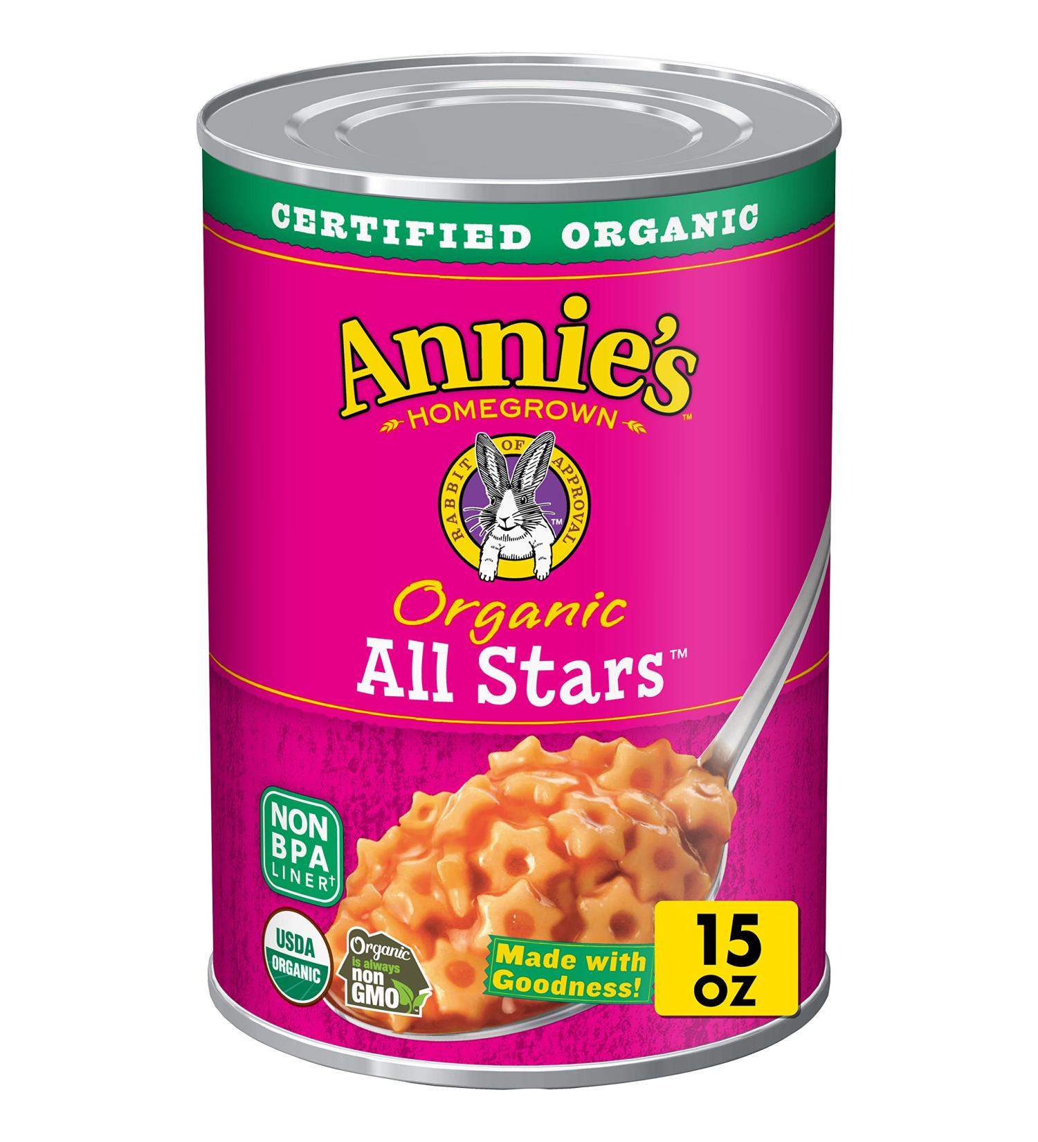 Annie's Organic All Stars Pasta in Tomato & Cheese Sauce - 15 oz Can - Buy Online on SooperMarket.com