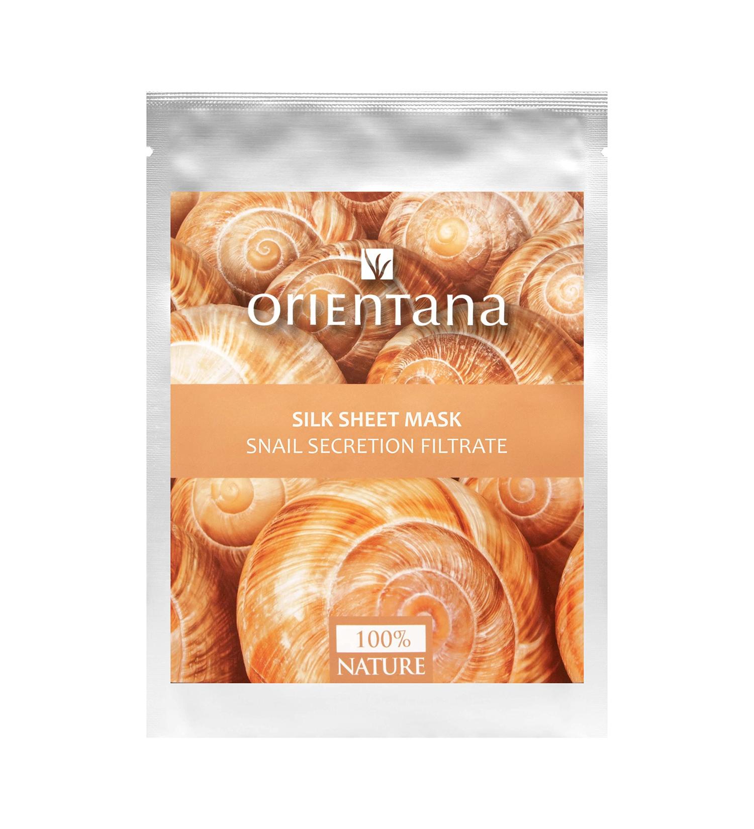Orientana - Natural Silk Sheet Face Mask Snail Secretion & Collagen | Anti Ageing And Wrinkle Moisturiser | Acne Pigmentation Treatment | Hydrating Rejuvenating & Brightening - 1pc - Buy Online on SooperMarket.com