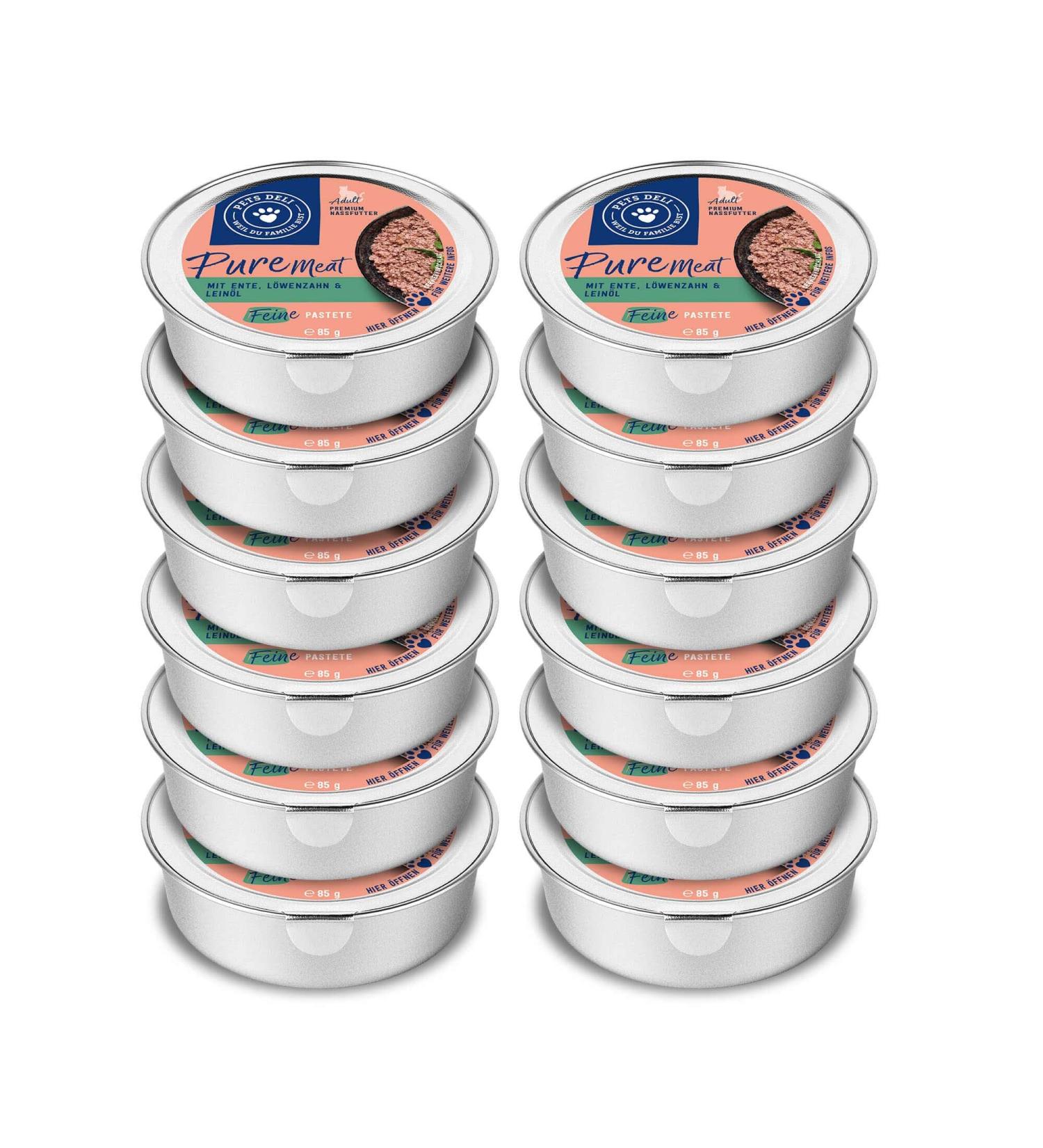 Pets Deli Pure Meat Wet Food for Cats - Duck & Dandelion - Sugar & Gluten Free - 12 x 85g Pack - Buy Online on SooperMarket.com
