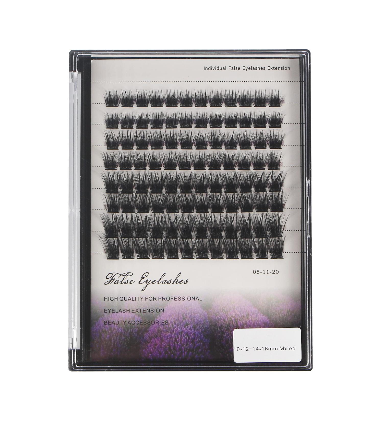 Dedila 96pcs Mixed Dramatic Black Soft Cluster Individual False Eyelashes 5D Volume Extensions 10-16mm - Buy Online on SooperMarket.com