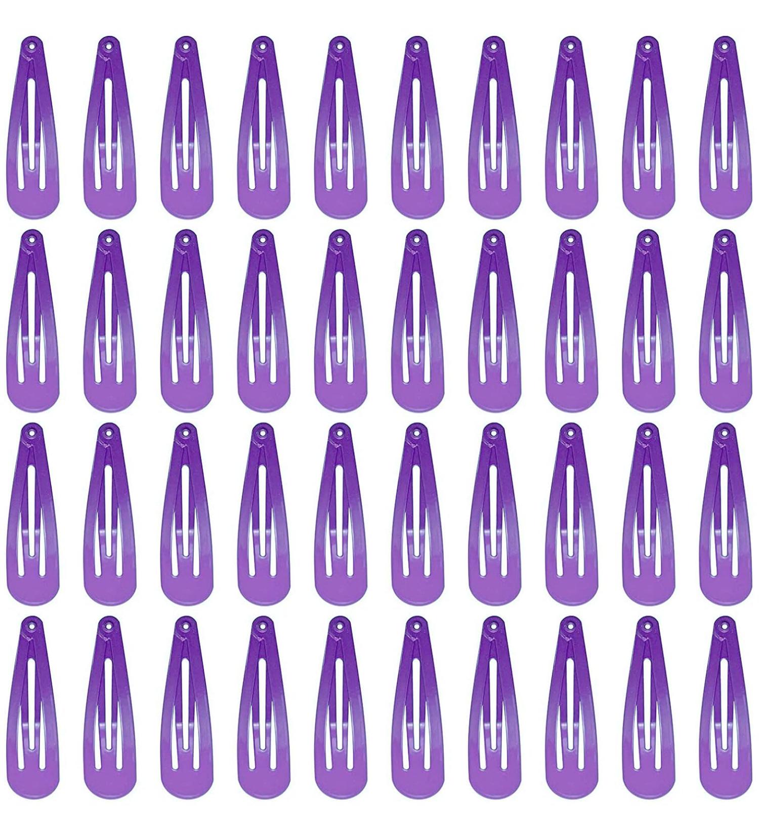 DAZISEN 40 Pack Hair Clips For Girls Metal Snap Kids Barrettes Women'S Hair Accessories Colorful Candy Lovely Simple Hairstyle Clips Purple - Buy Online on SooperMarket.com