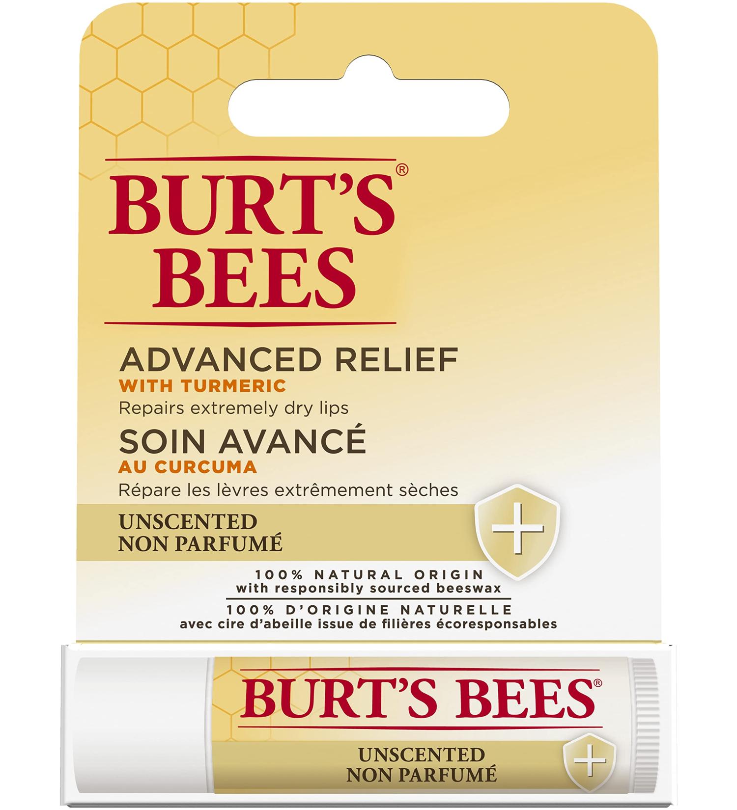 Burt's Bees 100% Natural Lip Balm with Beeswax & Turmeric - Soothing Relief | International Shipping - Buy Online on SooperMarket.com