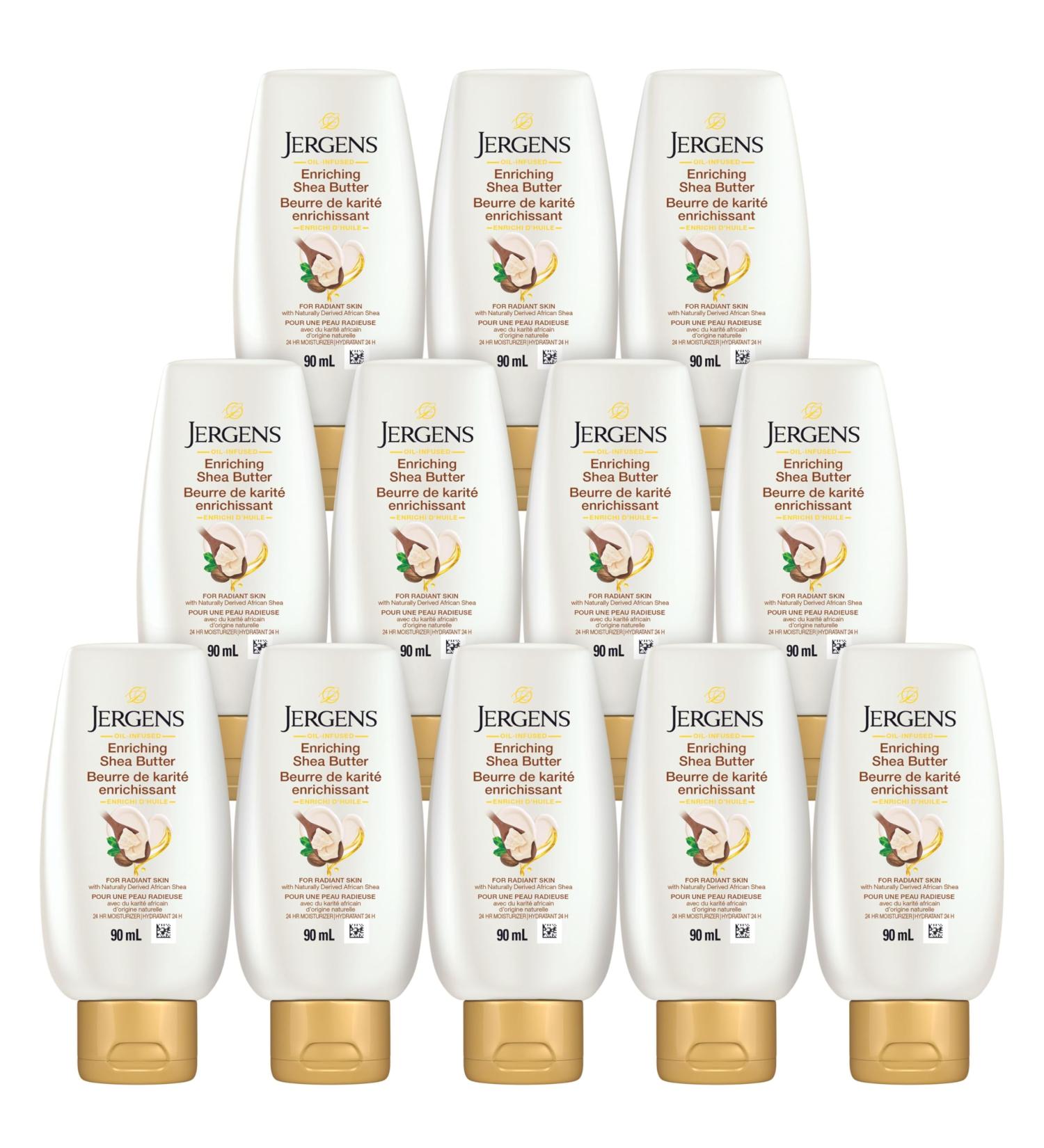 Jergens Travel Size Enriching Shea Butter Moisturizer & Body Lotion for Dry Skin (case pack 12 x 90 mL) Travel size - case - Buy Online on SooperMarket.com