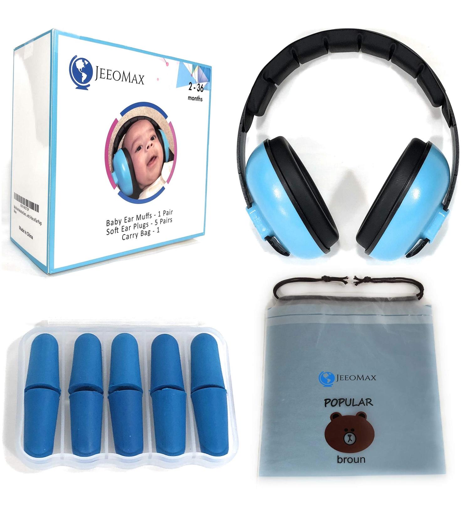 JeeoMax Baby Ear Muffs & Earplugs Pack - Noise Protection Headphones for Ages 2-36 Months - Buy Online on SooperMarket.com