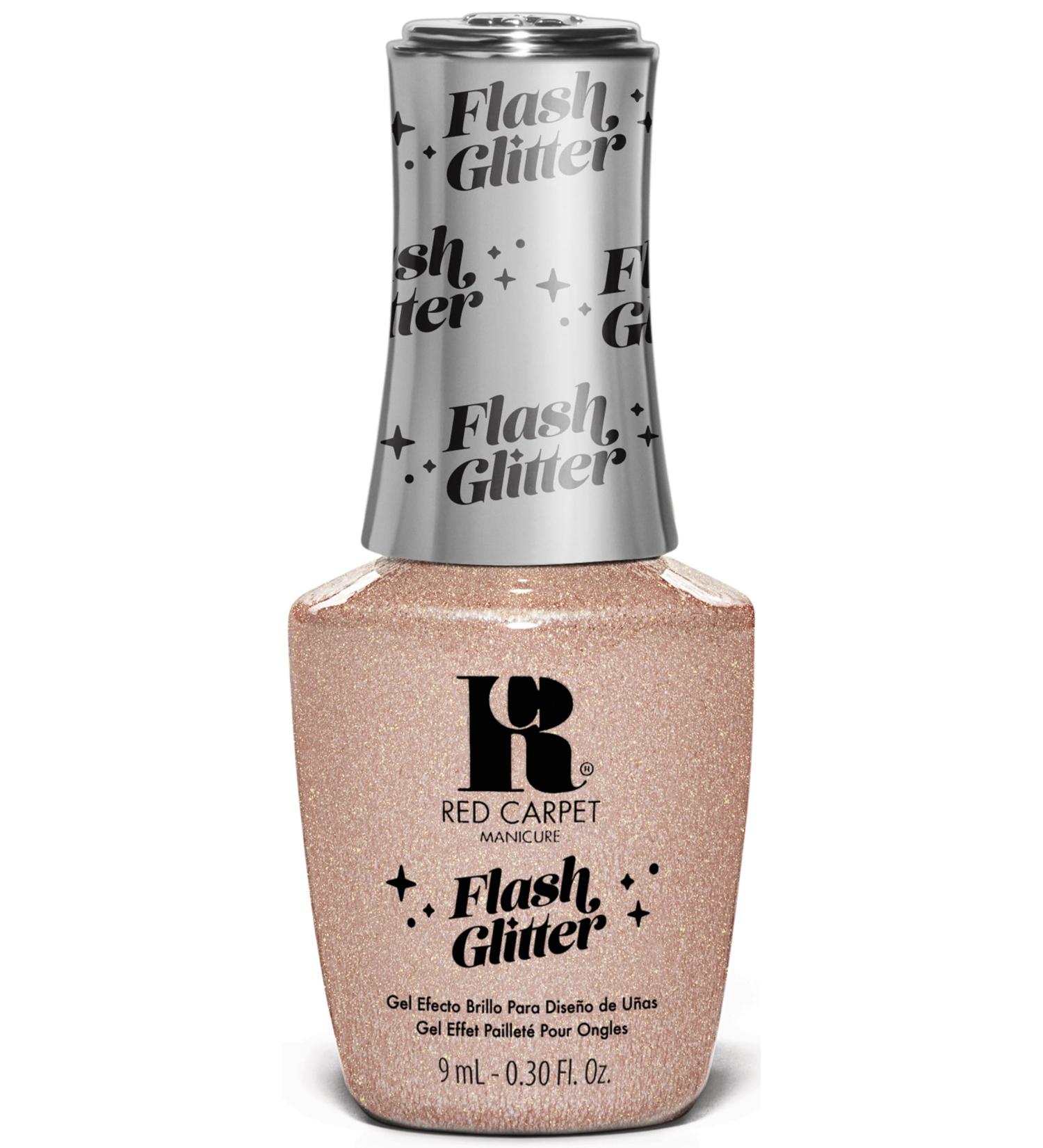 Red Carpet Manicure Flash Glitter Gel Polish | Infused with Vitamin A & Biotin | Glisten While I Glow | Nude Glitter Nail Gel Colour | 0.3 Fl. Oz. - Buy Online on SooperMarket.com