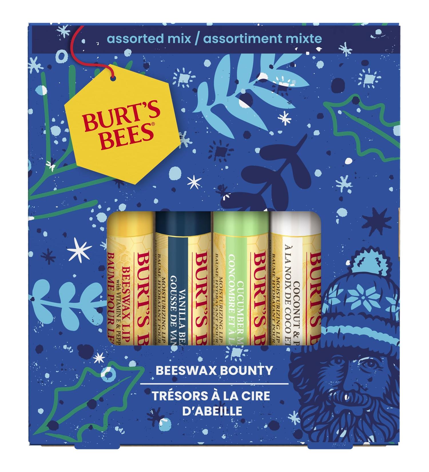 Buy Burt's Bees Lip Balm Multipack | 100% Natural Gift Set with Beeswax & Vitamin E | 4 Flavors: Vanilla Cucumber Mint Coconut & Pear | International Shipping Available - Buy Online on SooperMarket.com