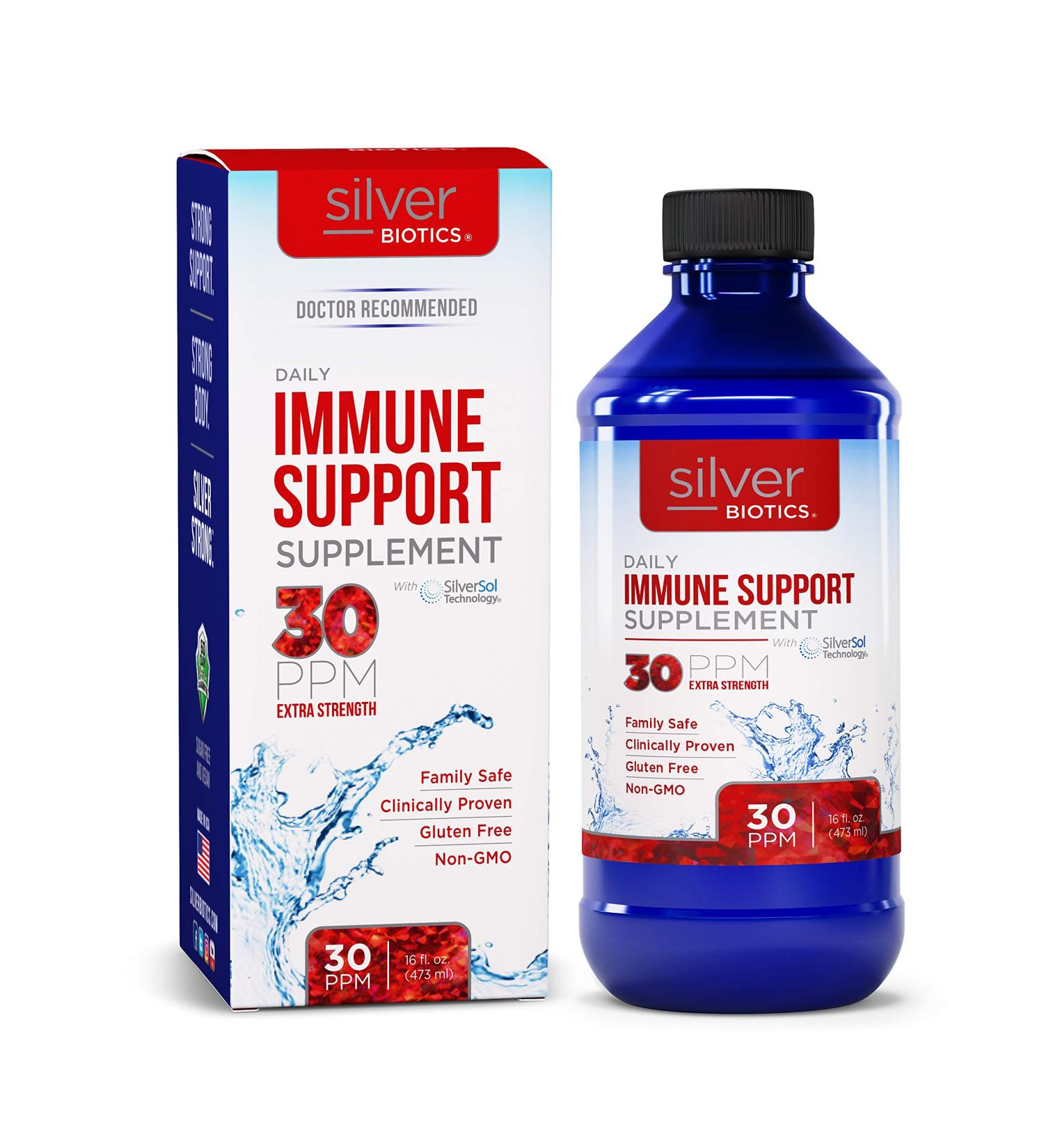 Silver Biotics 30 PPM Extra Strength Immune Support Supplement | Silversol Technology | Daily Defense Boost - 16 Fl Oz - Buy Online on SooperMarket.com