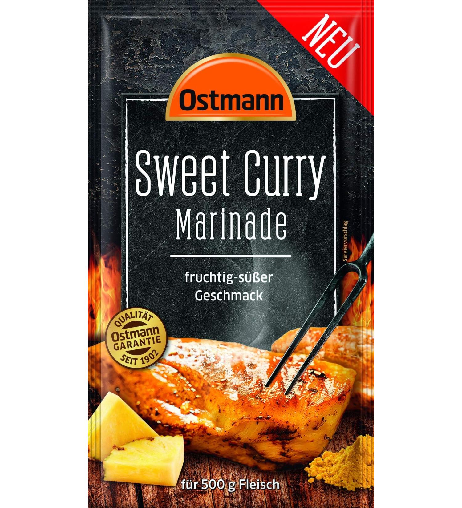 Ostmann spice-sweet curry marinade liquid grill marinade with fruity-sweet taste for poultry spice mix for 500 g grill goods ideal for grilling & refining dishes 60 ml sweet curry marinade 60 ml (1 Pack)