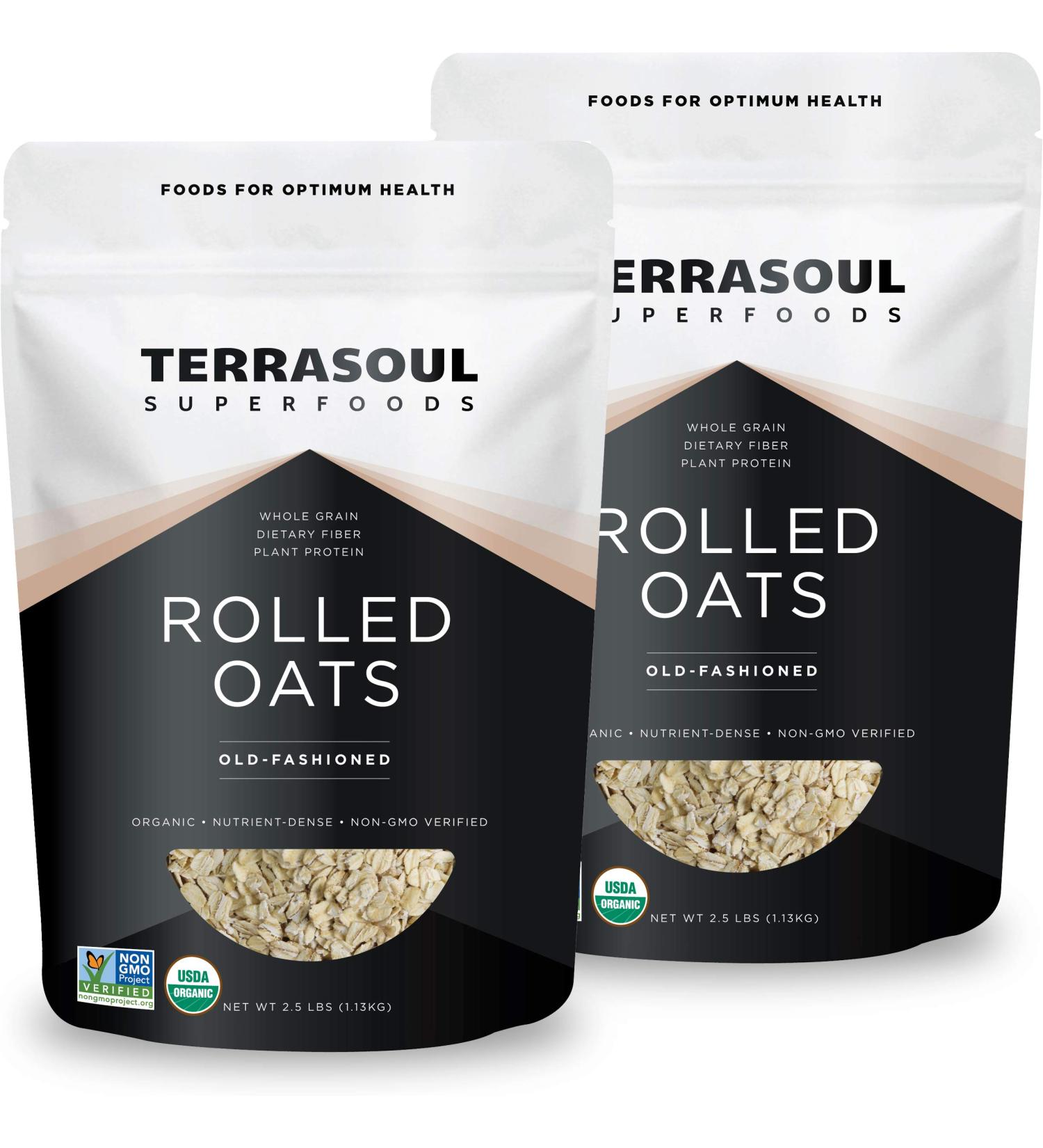 Terrasoul Superfoods Organic Rolled Oats 5 lbs - Gluten-Free Old-Fashioned Whole Grain 2.5 lbs (Pack of 2) - Buy Online on SooperMarket.com