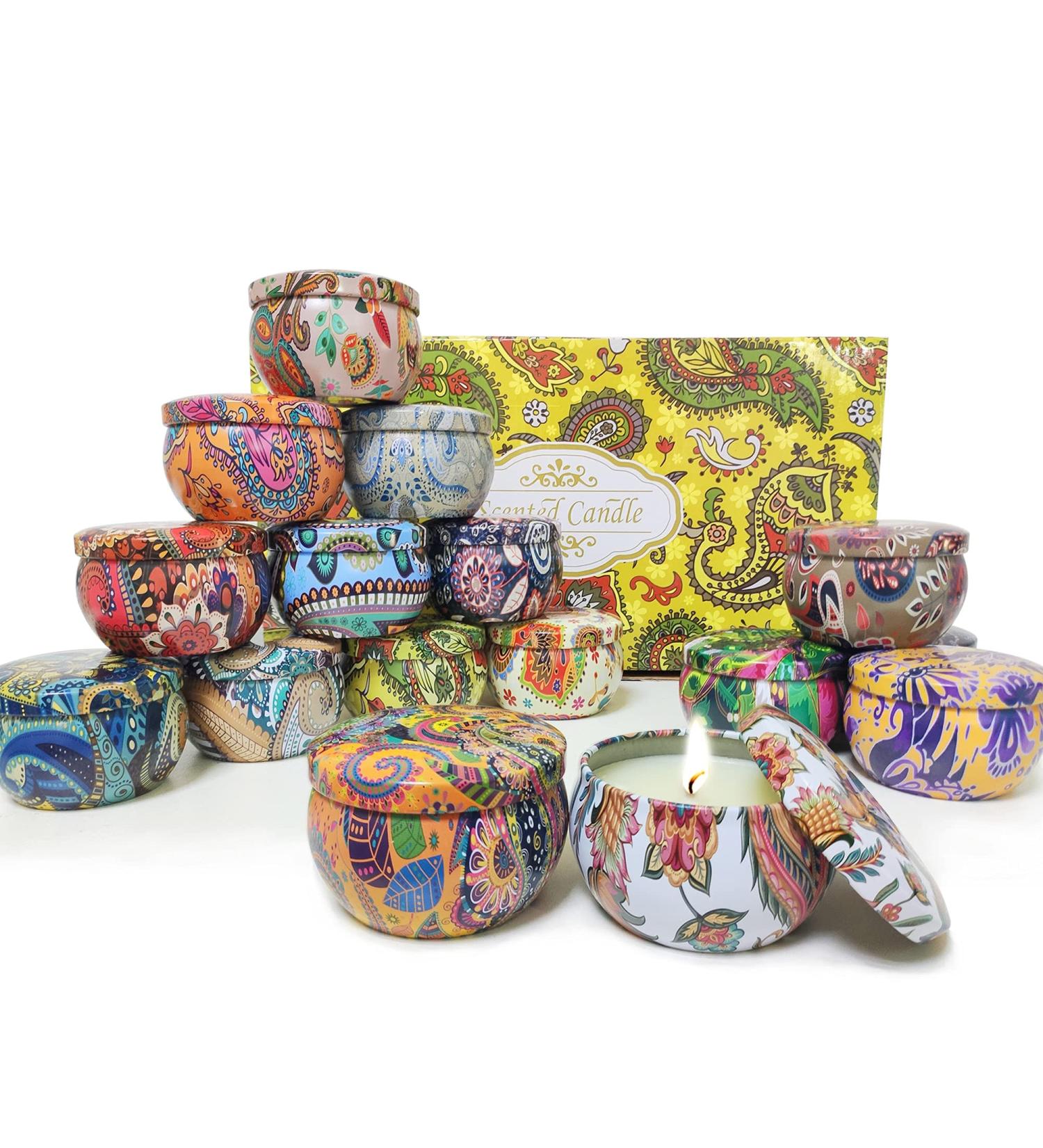 16-Piece Fragrance Candle Gift Set | Natural Soy Wax Aromatherapy Candles for Women | Perfect for Mother's Day Christmas & Valentine's Day - Vanilla & Lavender - Buy Online on SooperMarket.com