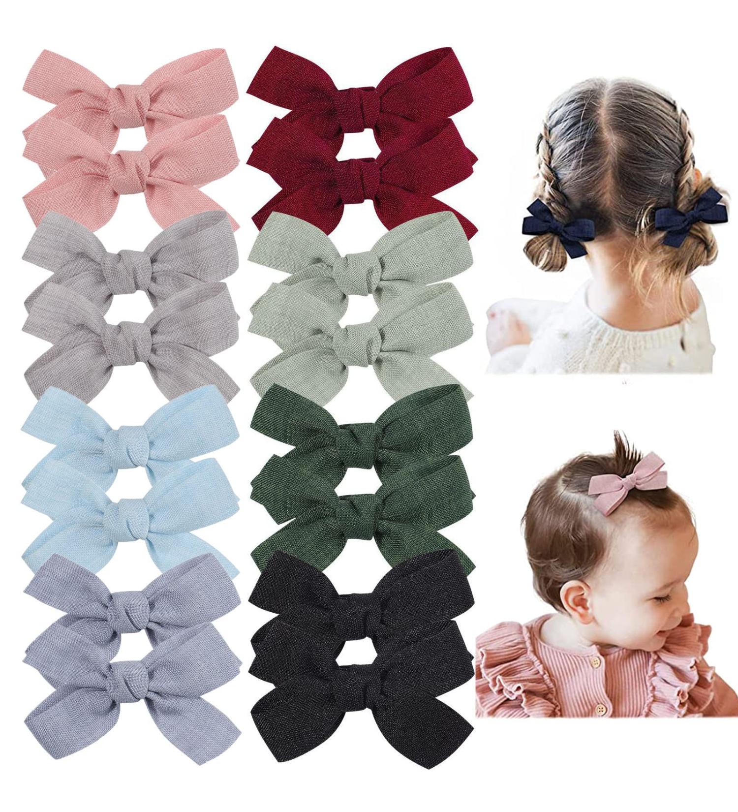 16-Pack Tiny Hair Bow Clips for Toddlers | Mini Baby Barrettes for Fine Hair | Fully Lined Accessories - Buy Online on SooperMarket.com