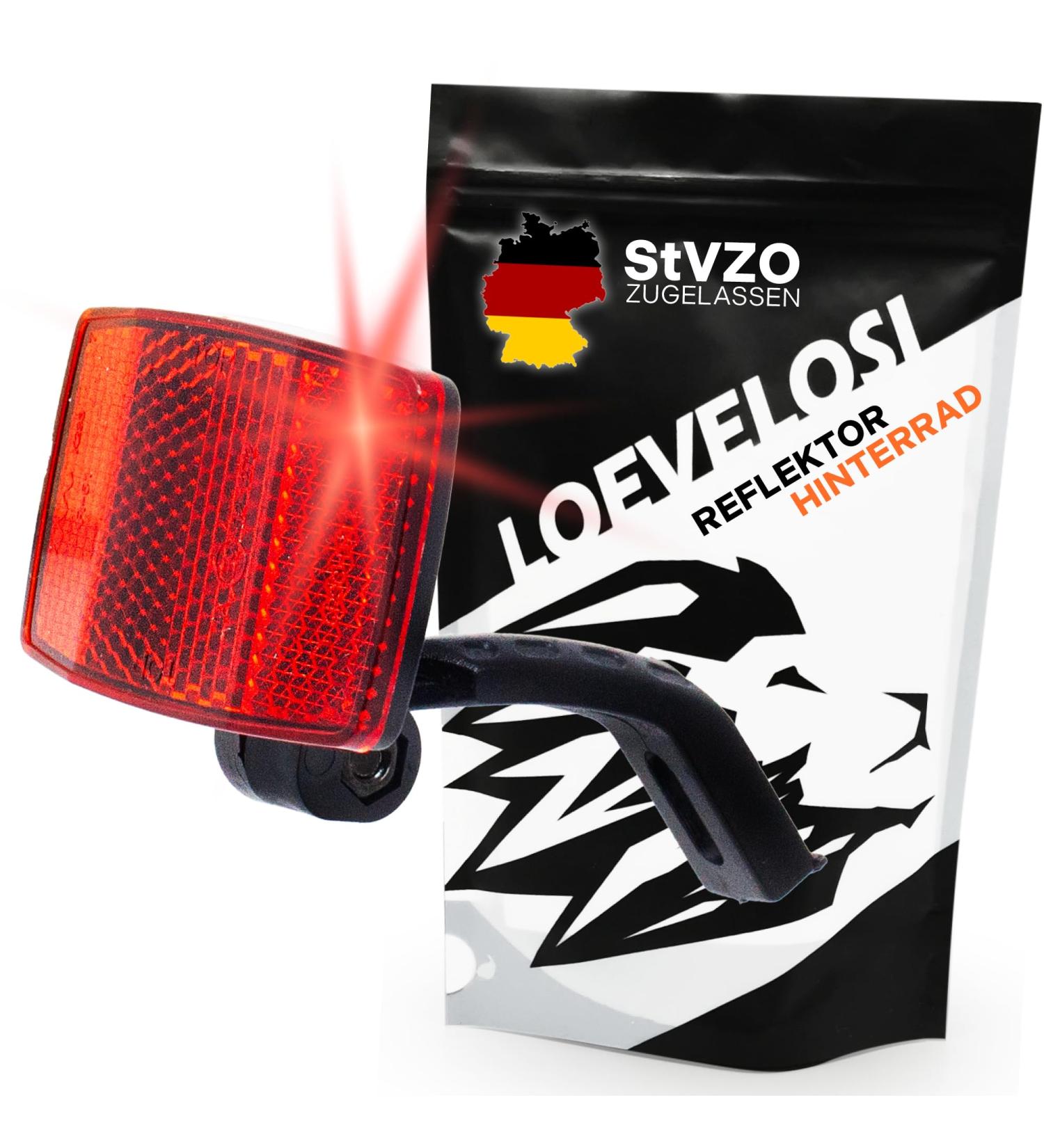 Loevelosi Bicycle Rear Wheel Reflector - Cat Eye Red Lamp with STVZO Compliant Reflectors for Children's Bikes | No Clamping Required - Buy Online on SooperMarket.com
