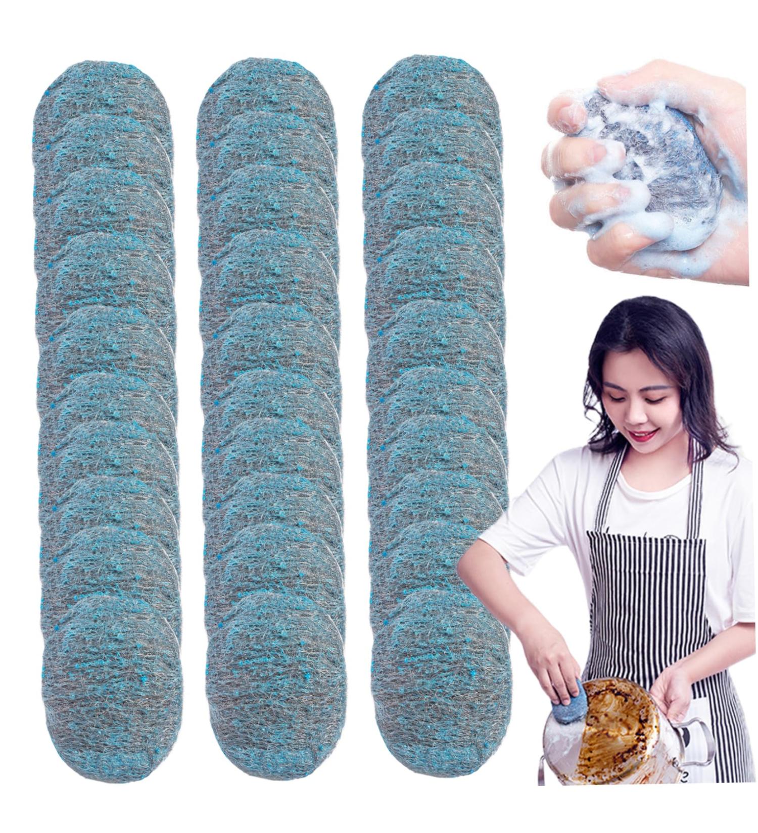 30 PCS Steel Wire Wool Easy Cleaning Steel Wool Scrubber Reusable Dish Scrubber Absorbent & Rich Foam Steel Wool Soap Cleaning Pad for Household Cleaning Kitchen Dishes & Metal Grills - Buy Online on SooperMarket.com
