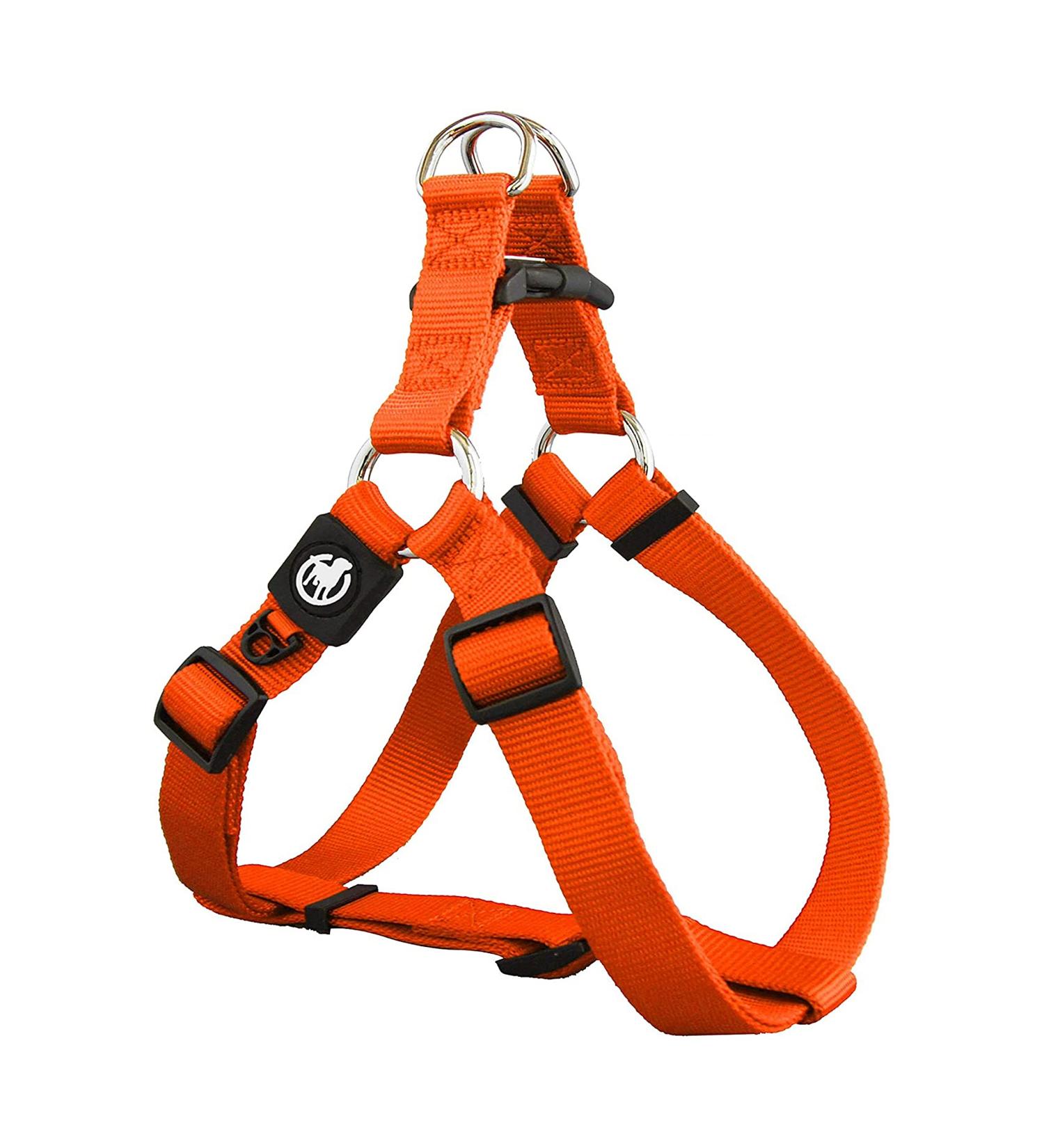 DDOXX Nylon Step-In Dog Harness - Adjustable Orange Puppy Harness for All Sizes - XXS (1.0 x 26-35 cm) - Comfortable & Durable International Shipping - Buy Online on SooperMarket.com