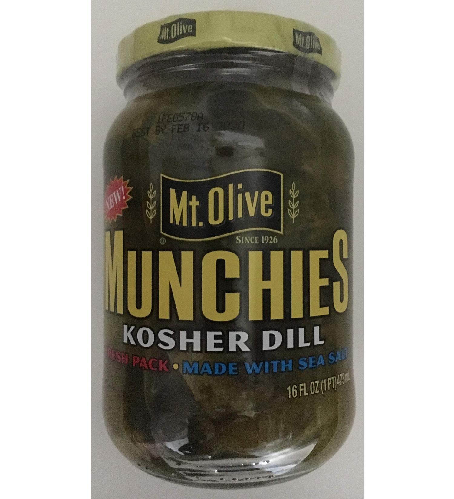 Mt. Olive Munchies Kosher Dill Pickles Made with Sea Salt Vegan Gluten Free 16 oz. - Buy Online on SooperMarket.com