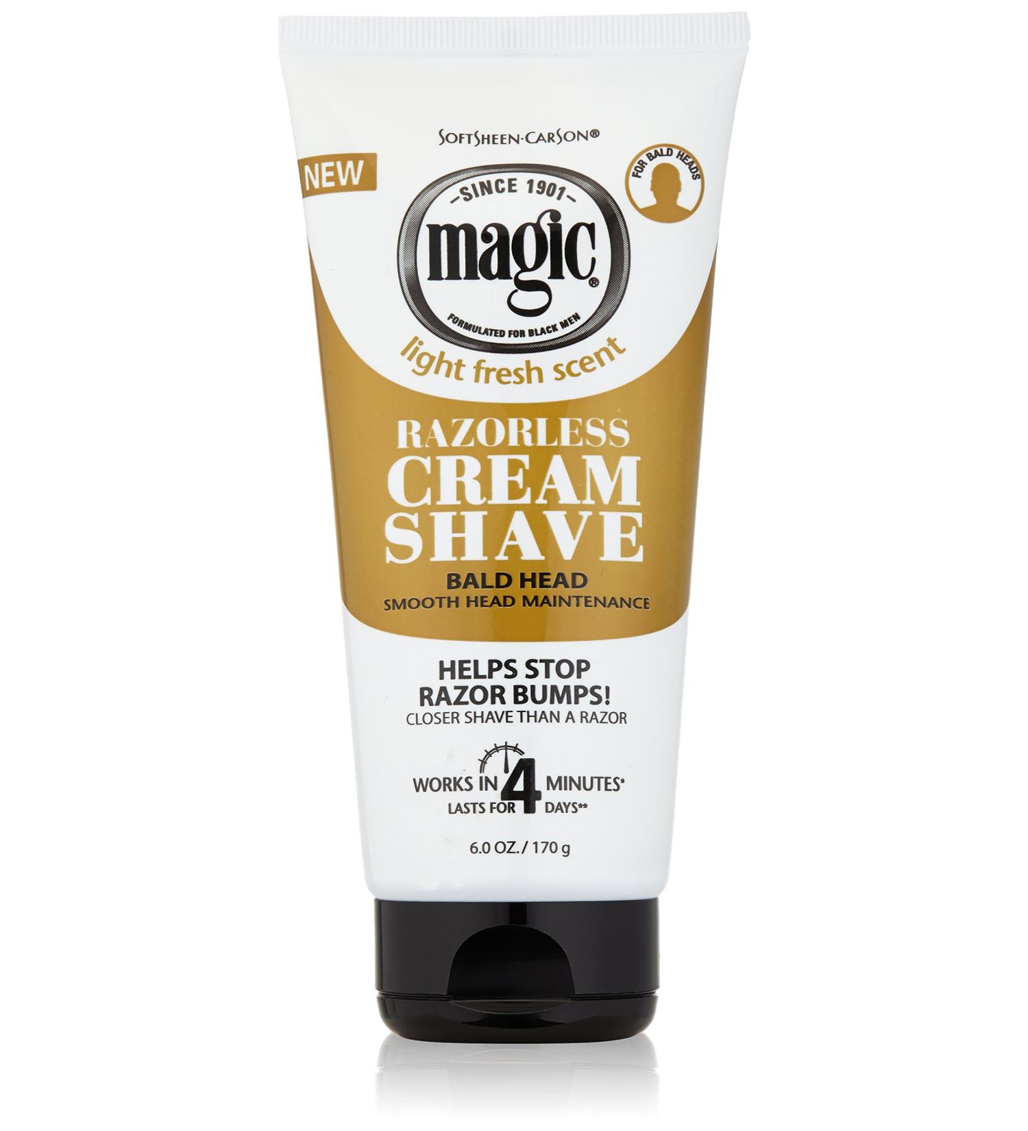 Razorless Shaving Cream for Men - SoftSheen-Carson Magic Hair Removal Quick 4 Minute Depilatory Cream for Bald Head Maintenance 6 oz - International Shipping Available - Buy Online on SooperMarket.com