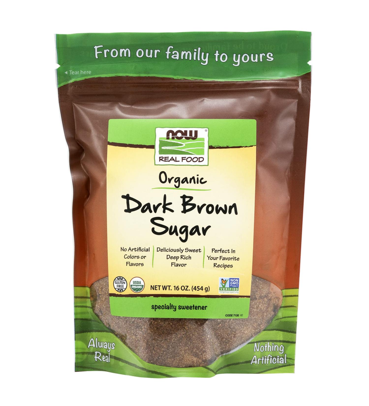 Now Foods Organic Dark Brown Sugar 16 oz | Real Food Sweetener - Buy Online on SooperMarket.com