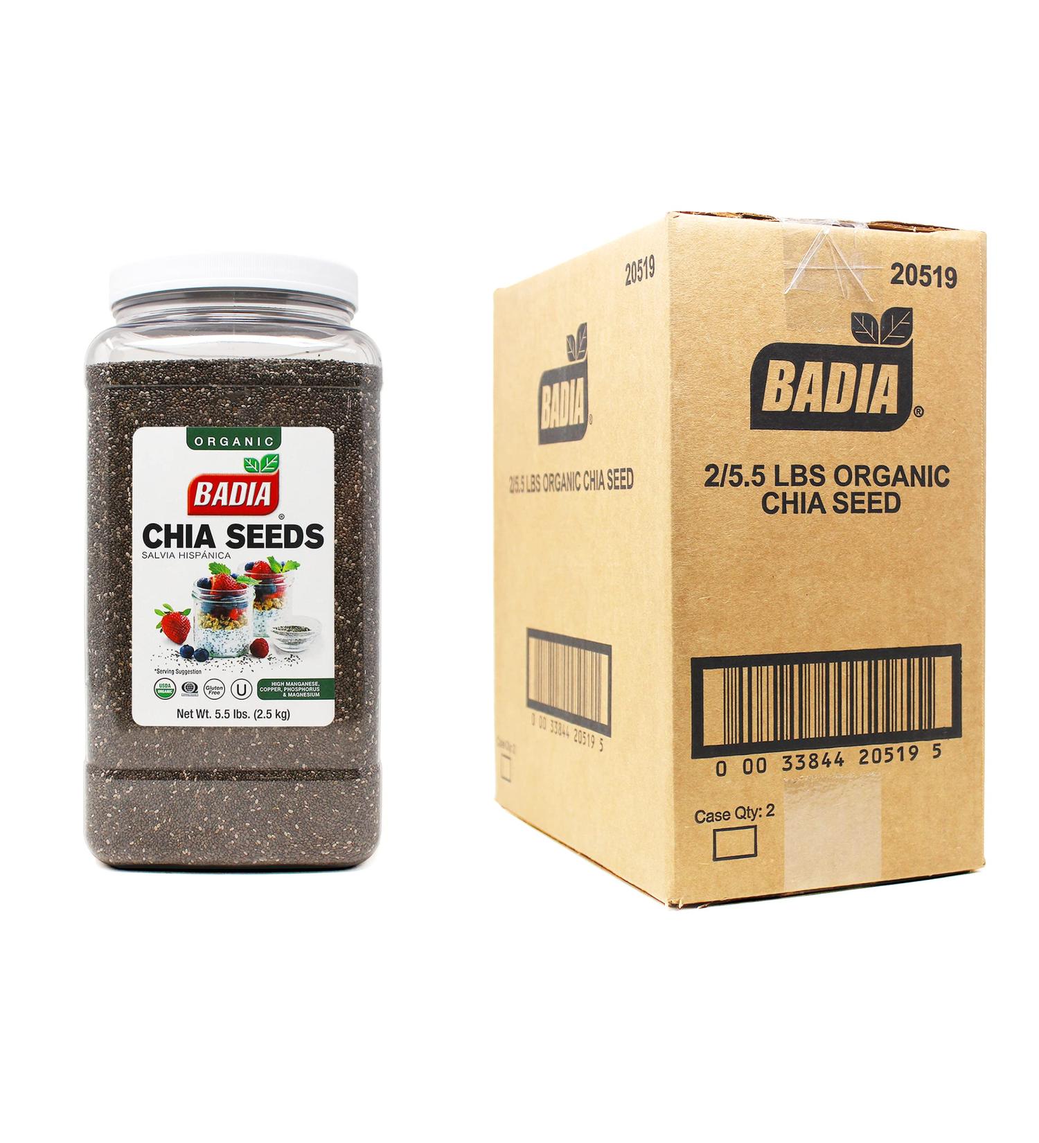 Badia Organic Chia Seed 5.5 lb (2 Pack) - Premium Quality Superfood - Buy Online on SooperMarket.com
