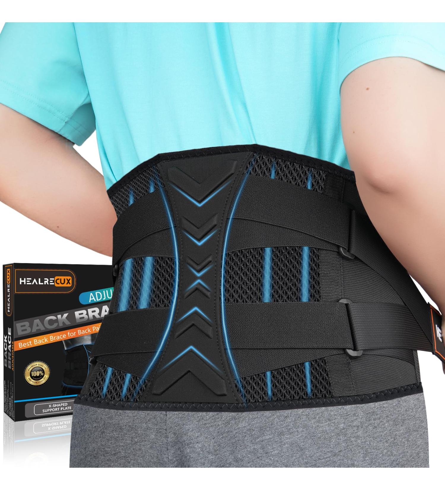 Back Brace for Lower Back Pain Relief | Adjustable Lumbar Support Belt for Men & Women | XXL for Herniated Disc Sciatica & Scoliosis - Black - Buy Online on SooperMarket.com