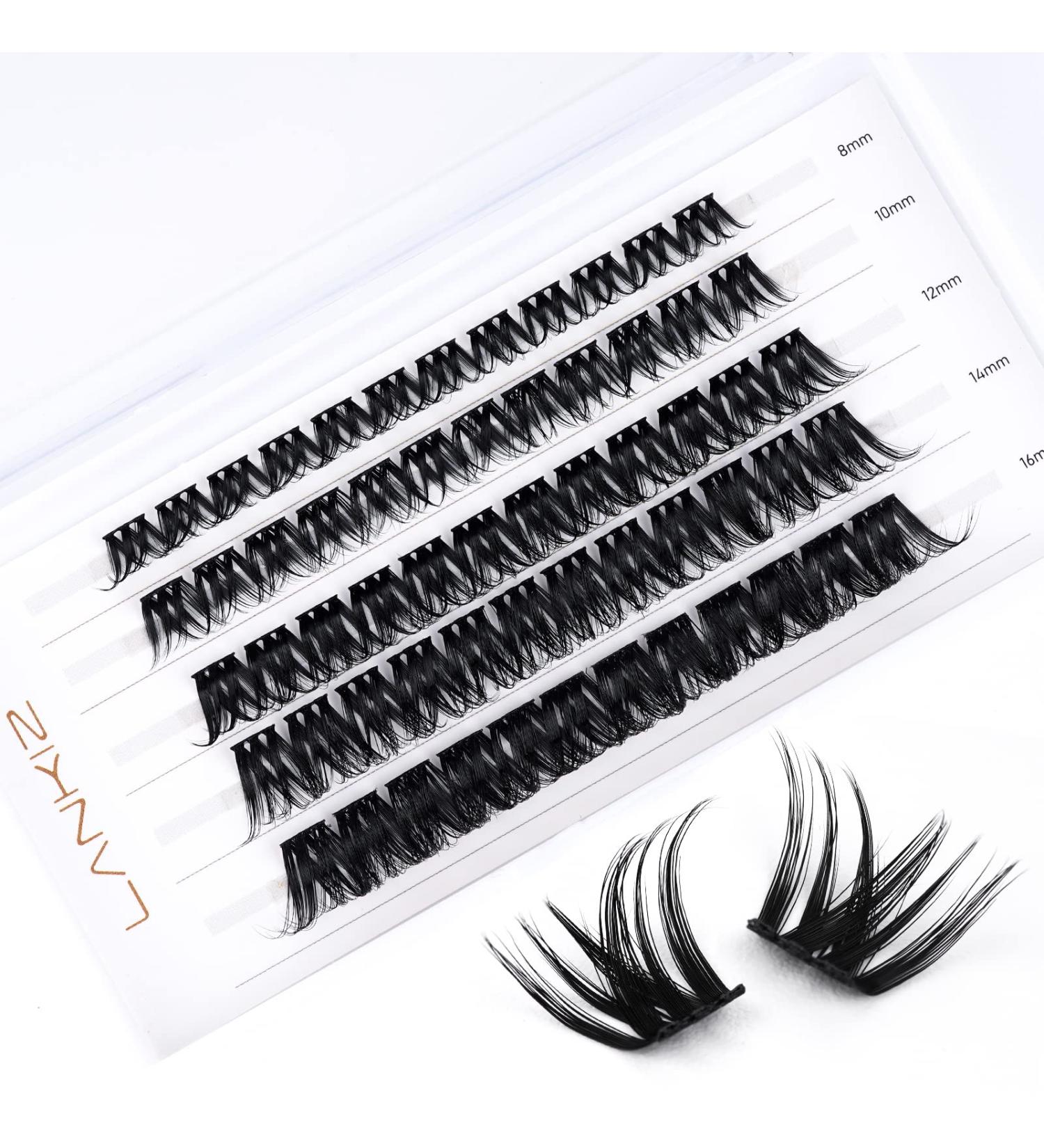 LANKIZ Cluster Lashes D Curl Russian Volume - 60 pcs DIY Eyelashes Extension Wisps - Featherlight Synthetic Reusable False Eyelashes - Soft Faux Mink Lash Clusters - Buy Online on SooperMarket.com