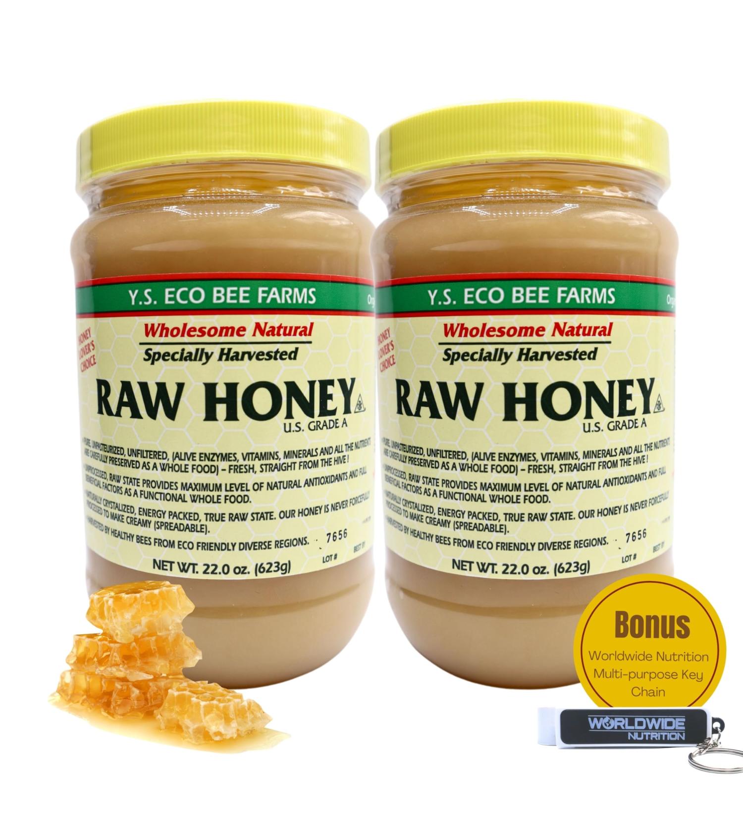 Y.S. Eco Bee Farms Y.S. Organic Bee Farms Wholesome Natural Raw Honey Unpasteurized Unfiltered Fresh Raw State Kosher Pure Natural Healthy Safe Gluten Free Specially Harvested 22oz - 2pk - Buy Online on SooperMarket.com