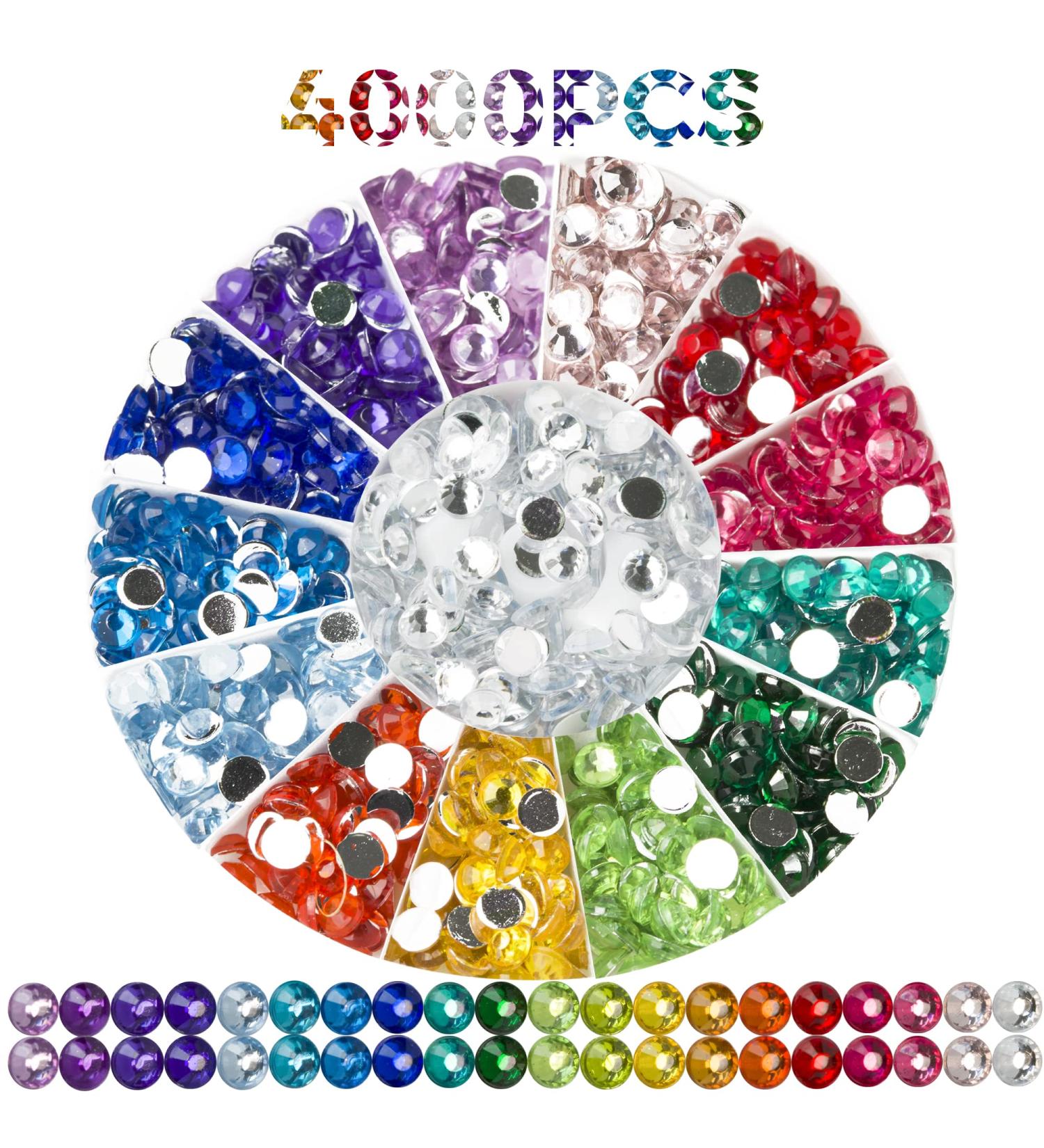 Rhinestones Diamond Painting Beads - 20 Colors Round Bead Kit | 4000PCS Diamond Painting Drills & Accessories - Buy Online on SooperMarket.com