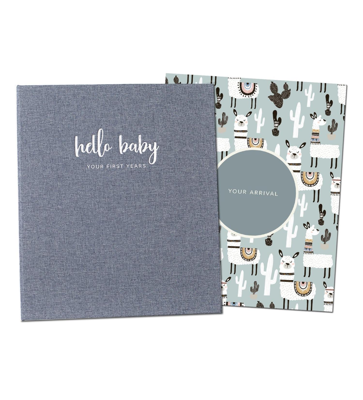 Peachly Minimalist Baby Memory Book - Baby First Year Keepsake for Milestones | Simple Grey Linen Scrapbook for Boy or Girl | 60 Pages - Buy Online on SooperMarket.com