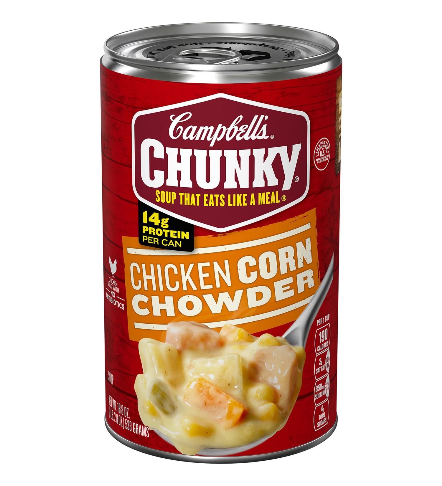 Campbell's Chunky Chicken Corn Chowder Soup 18.8oz Can - Pack of 1 - Buy Online on SooperMarket.com