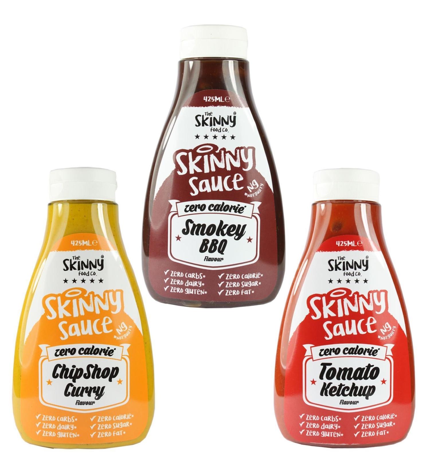Skinny Food Co Curry Ketchup BBQ Sauce Set - Sugar Free & Zero Calories (3 Pack) - Buy Online on SooperMarket.com