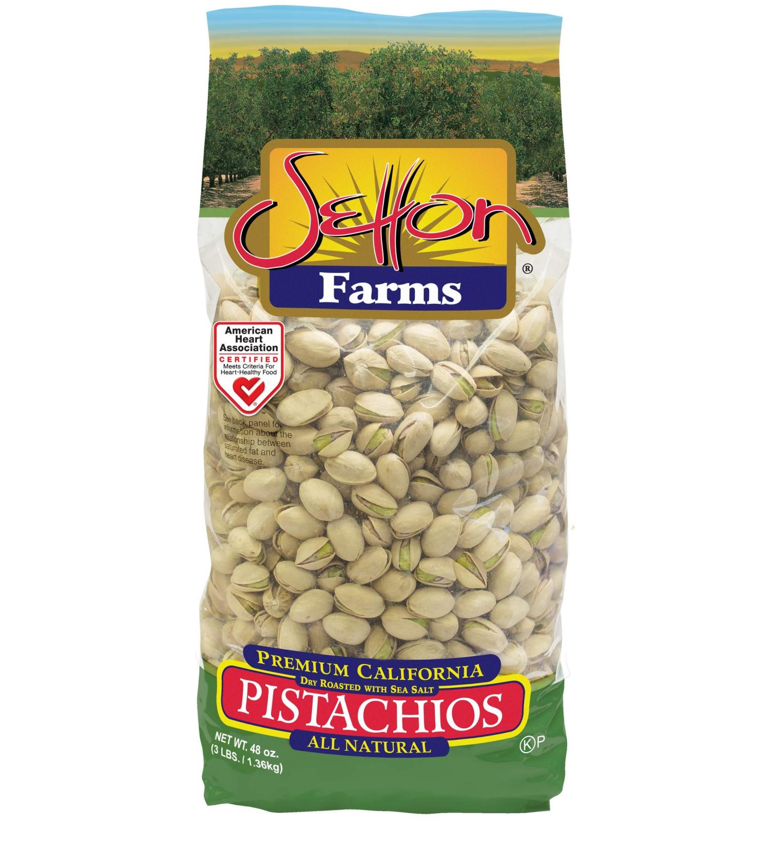 Setton Farms Premium Pistachios - Dry Roasted with Sea Salt - 3lb Bag (48 oz) - Buy Online on SooperMarket.com