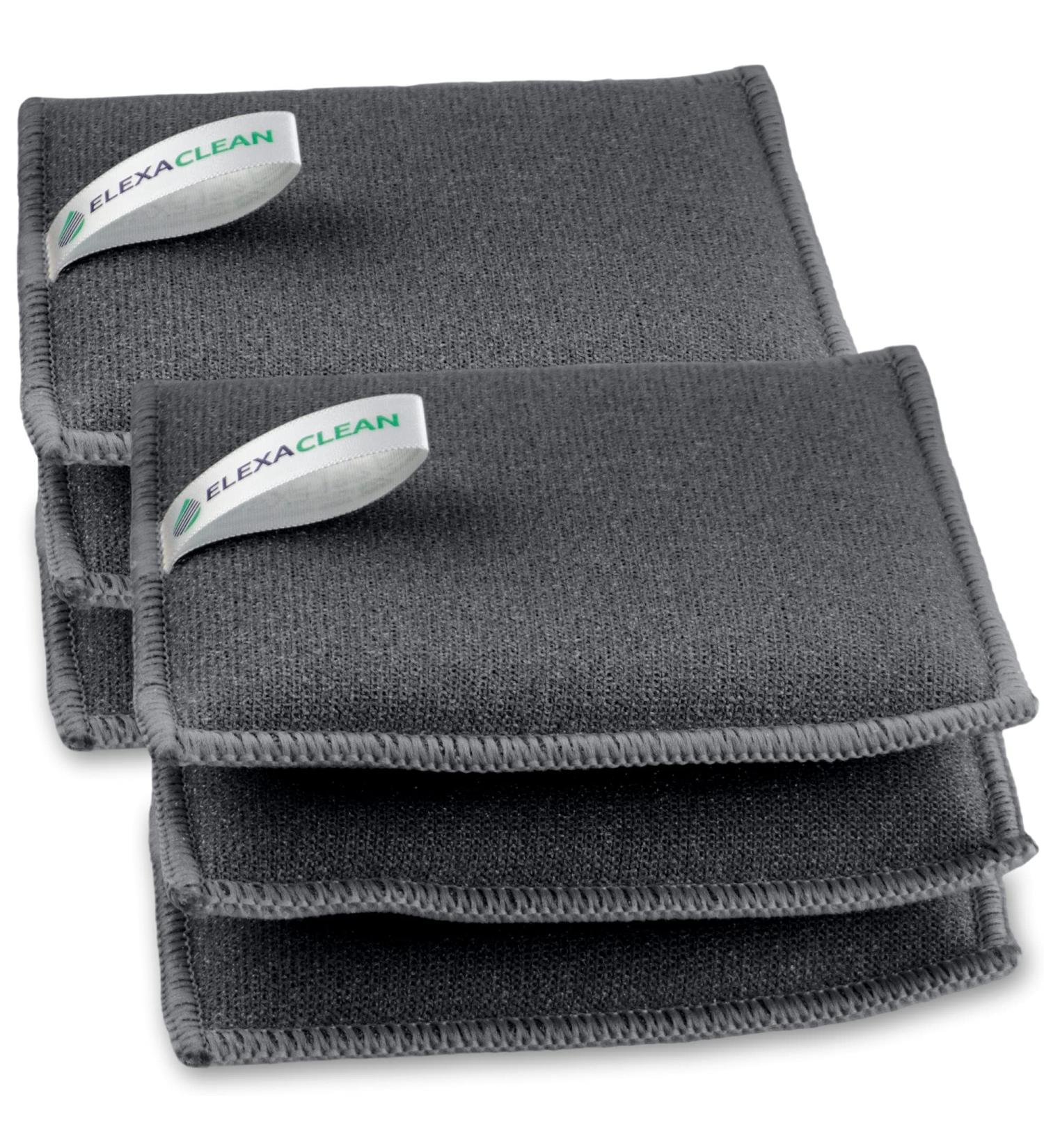 Buy Elexaclean Flush Sponge Pot Cleaner Set - 6-Seater 12x10 cm Washable Microfiber - Dark Gray | Reusable & Large Version - Buy Online on SooperMarket.com
