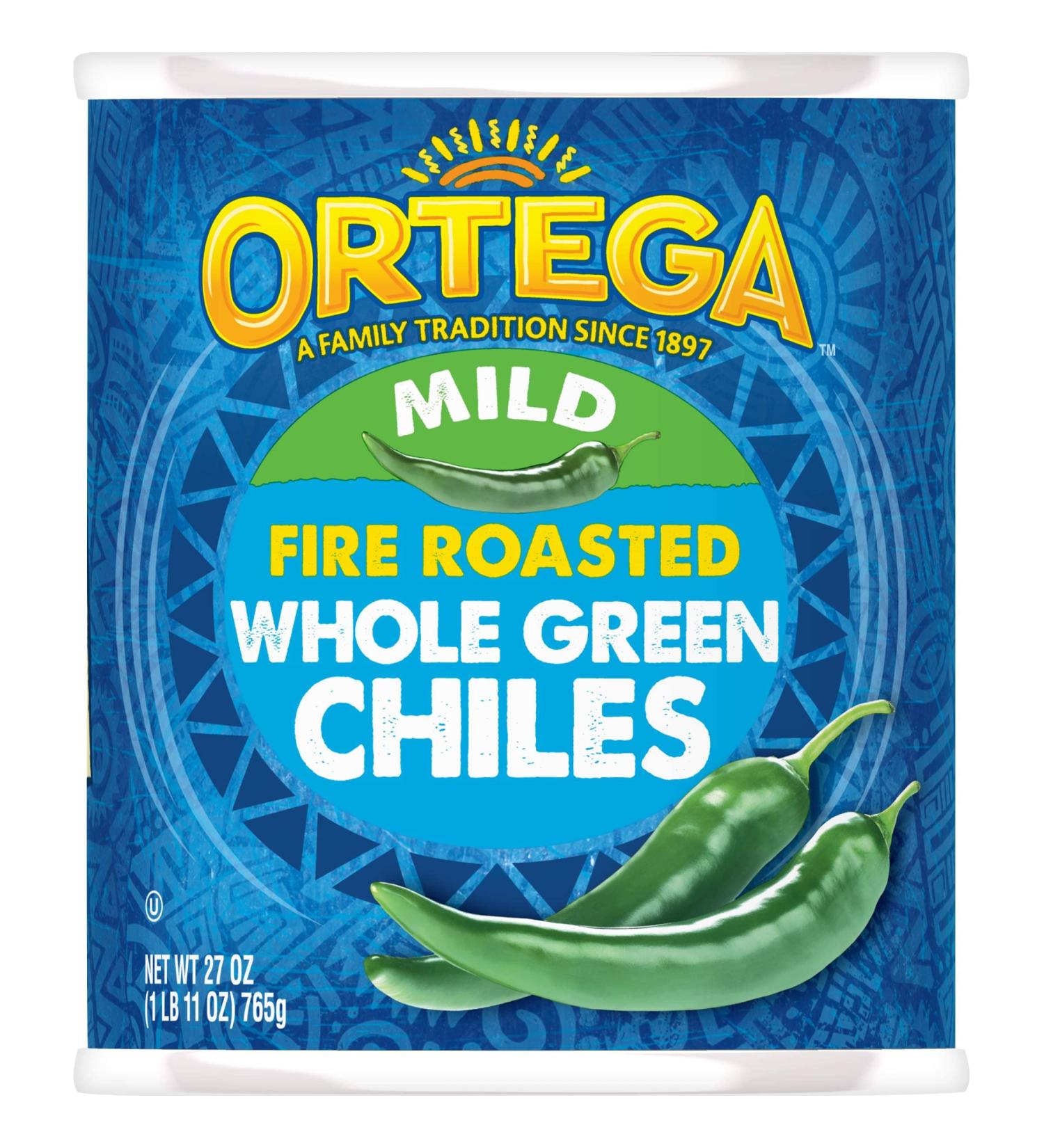 Ortega Whole Green Chiles Mild - 27 oz | Authentic Mexican Peppers - Buy Online on SooperMarket.com