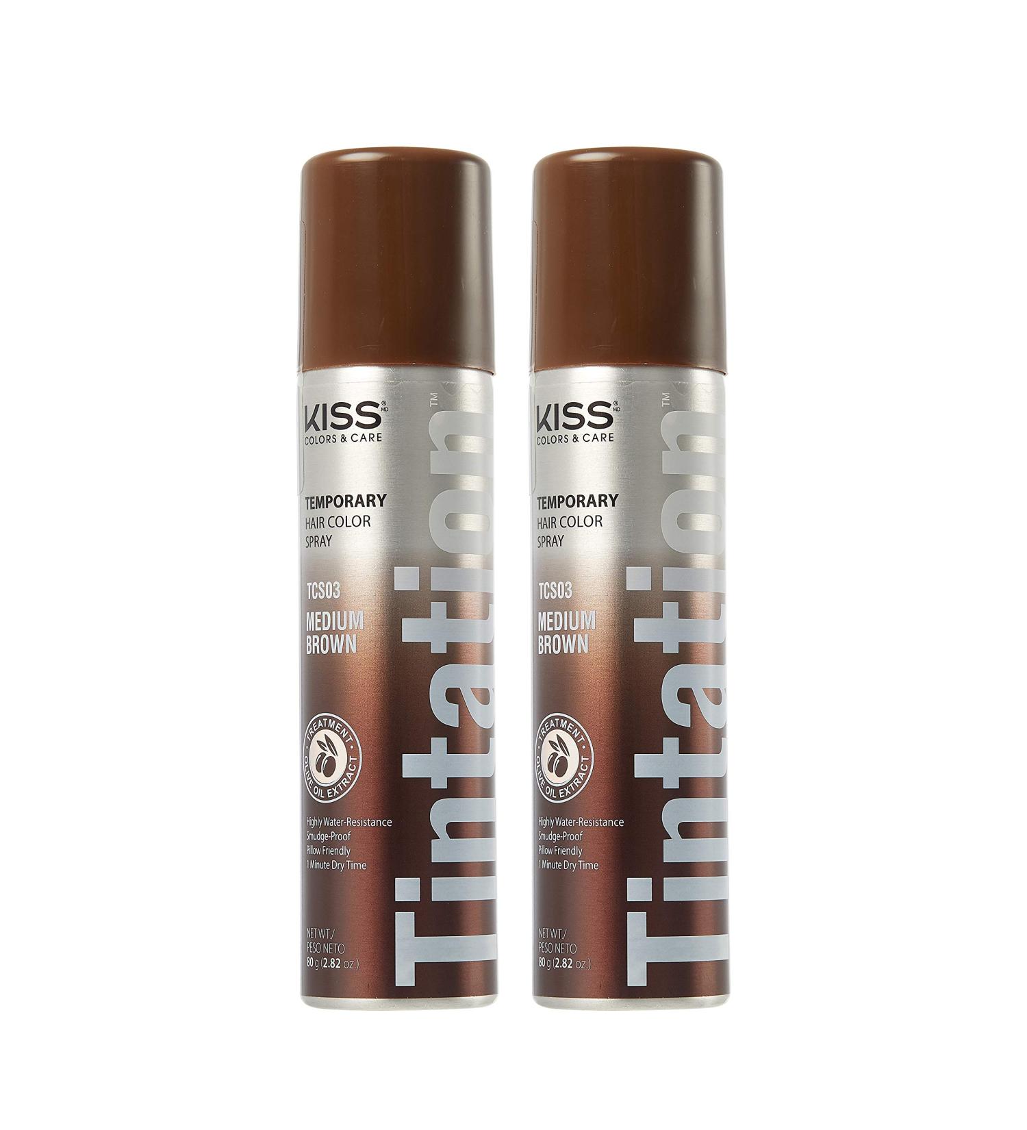 Kiss Root Cover Up Gray Concealer Spray 2 PACK (Medium Brown) - Temporary Hair Color Root Touch Up Dye 2.82 oz - Buy Online on SooperMarket.com