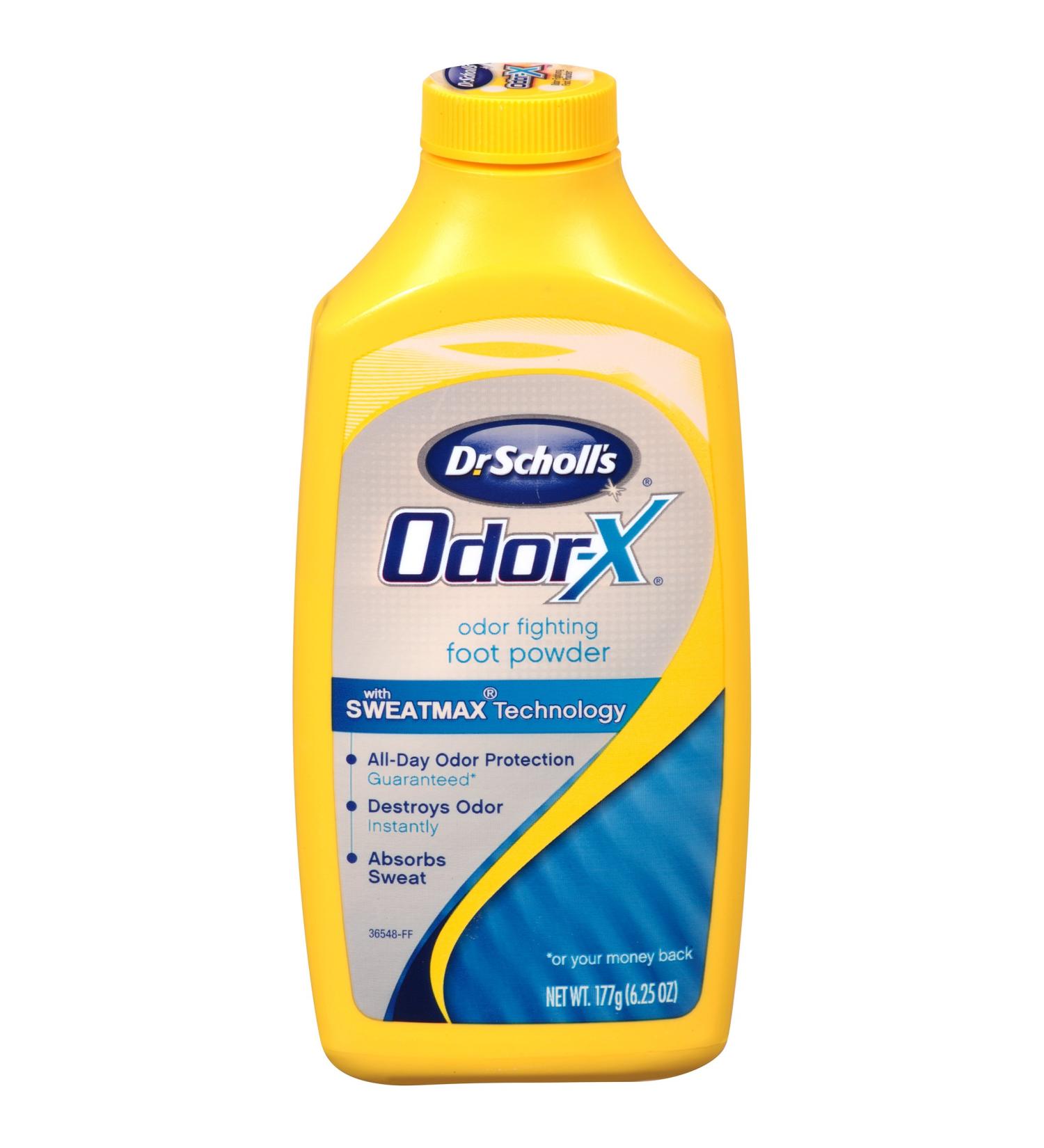 Dr. Scholl's OdorX All Day Deod Powder. 6.25 Ounces, (Pack of 2)