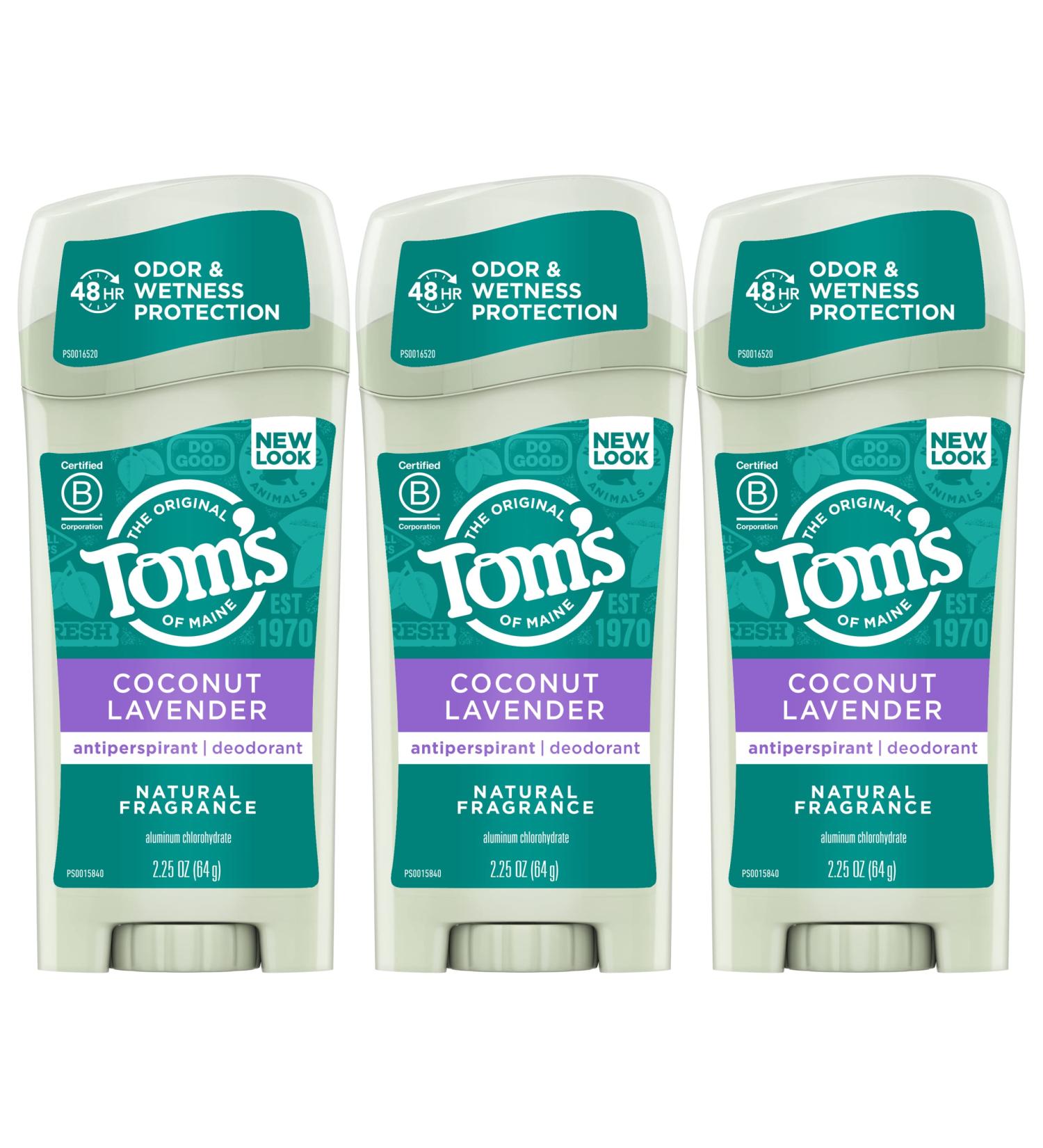 Tom's of Maine Women's Coconut Lavender Antiperspirant Deodorant 2.25 oz 3-Pack - Buy Online on SooperMarket.com