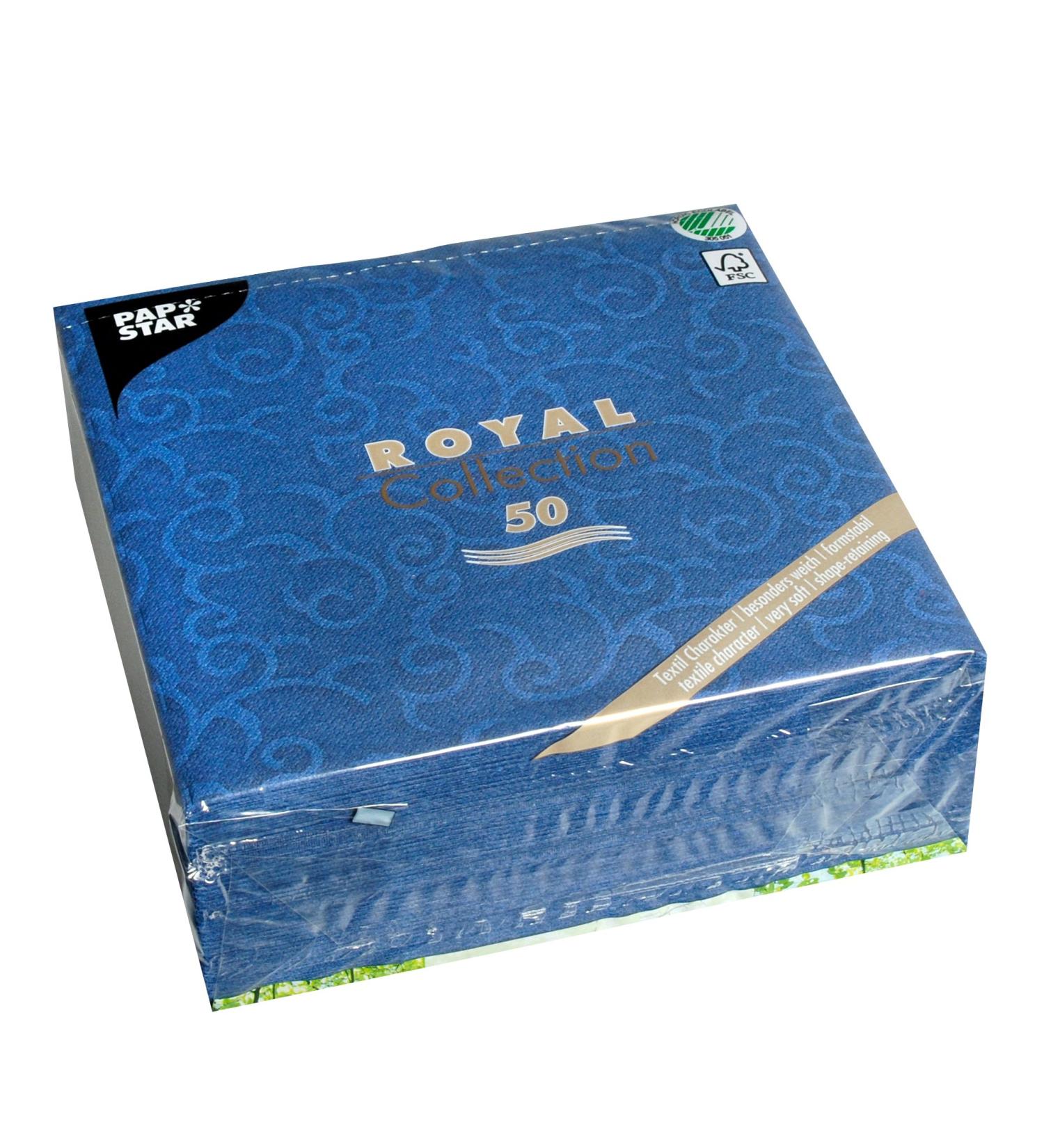 Papstar 50 Napkins | ROYAL Collection 1/4 Fold Dark Blue | 40x40 cm | International Shipping #84888 - Buy Online on SooperMarket.com