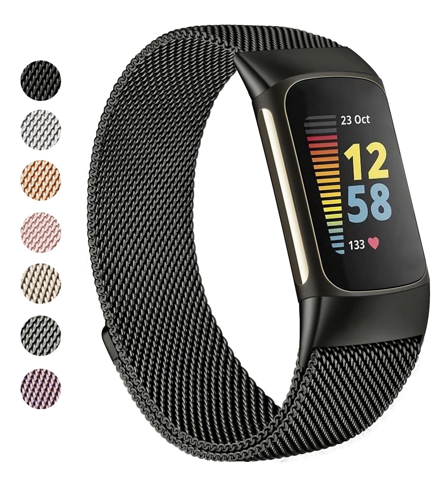 Vancle Metal Bands for Fitbit Charge 5 - Stainless Steel Mesh Loop with Magnetic Clasp for Men and Women (.Black) - Buy Online on SooperMarket.com