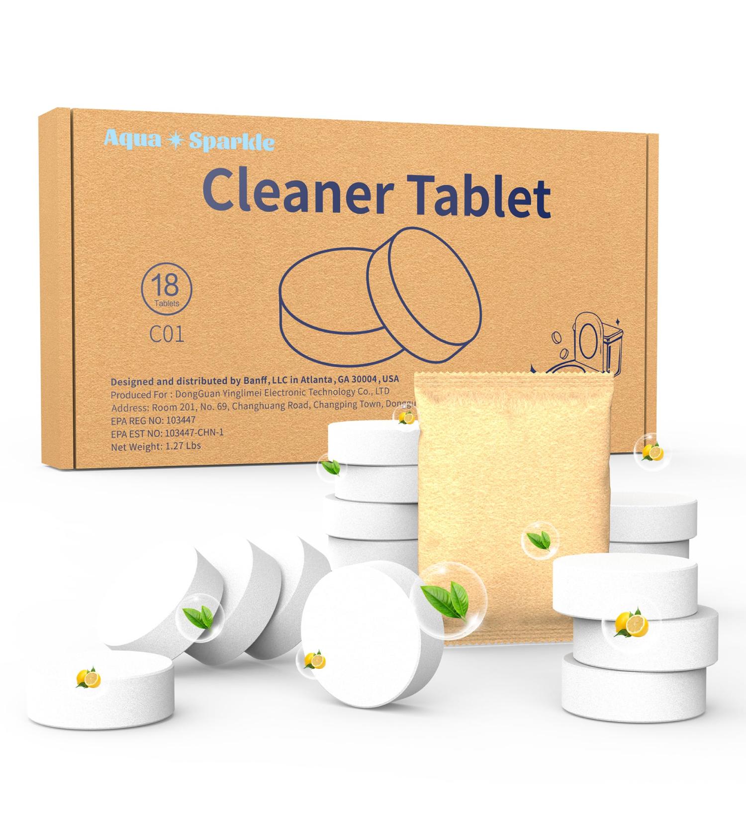 Plant-Based Toilet Bowl Cleaner Tablets - Automatic Rust & Stain Remover Eco-Friendly Lemon Scent (18 Tablets) - International Shipping Available - Buy Online on SooperMarket.com