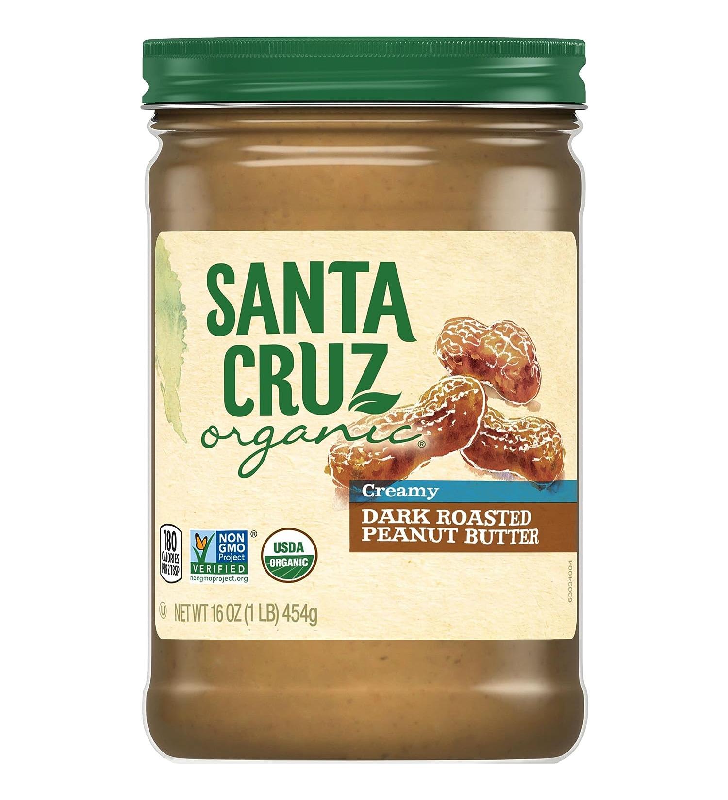 Santa Cruz Organic Dark Roasted Creamy Peanut Butter 16oz - Pack of 6 - Buy Online on SooperMarket.com