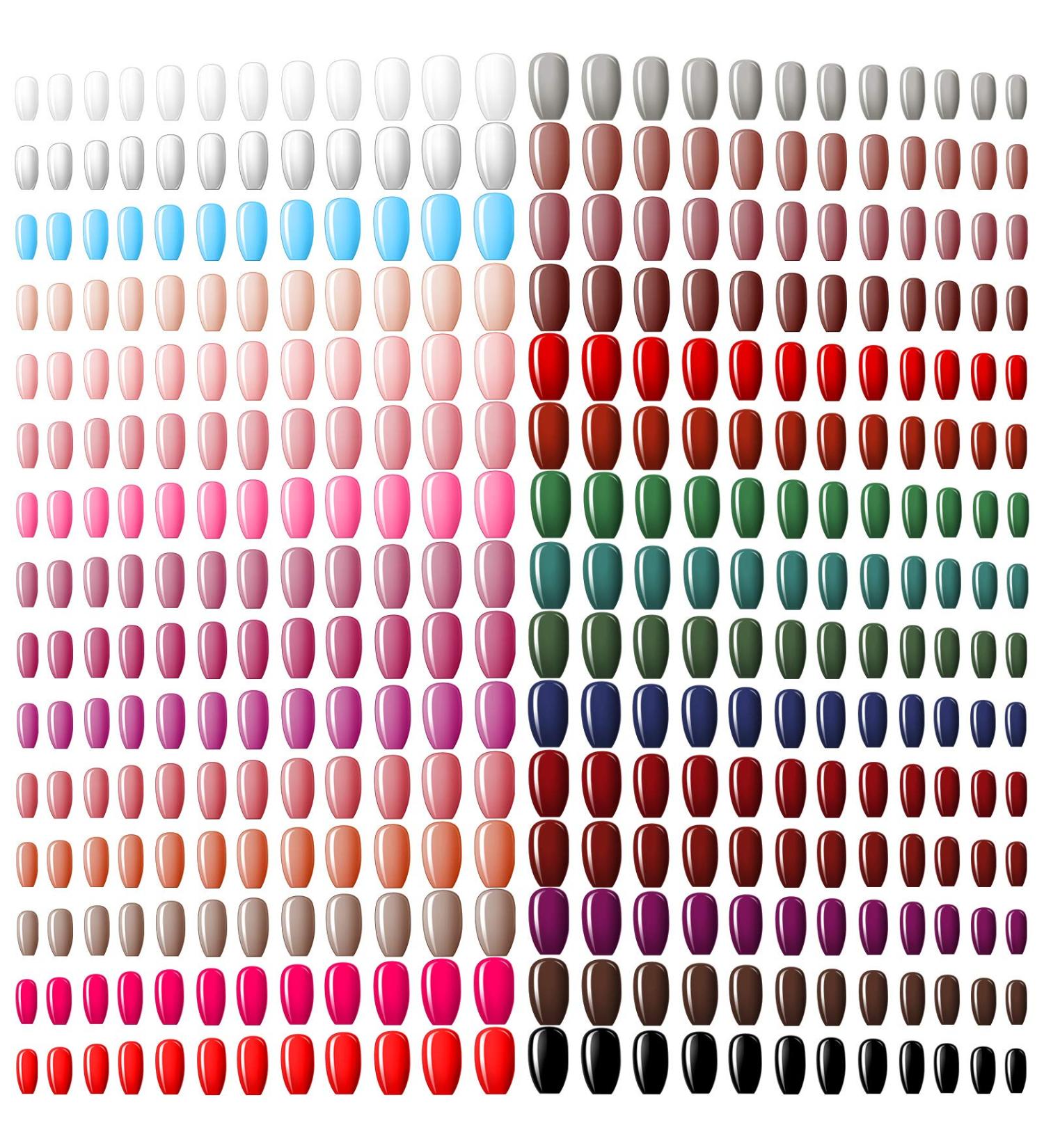 720Pcs 30 Sets Medium Square False Nails - Classic Color Glossy Press-On Ballerina Coffin Nails for Women & Girls | DIY Full Cover Artificial Fake Nails - Buy Online on SooperMarket.com