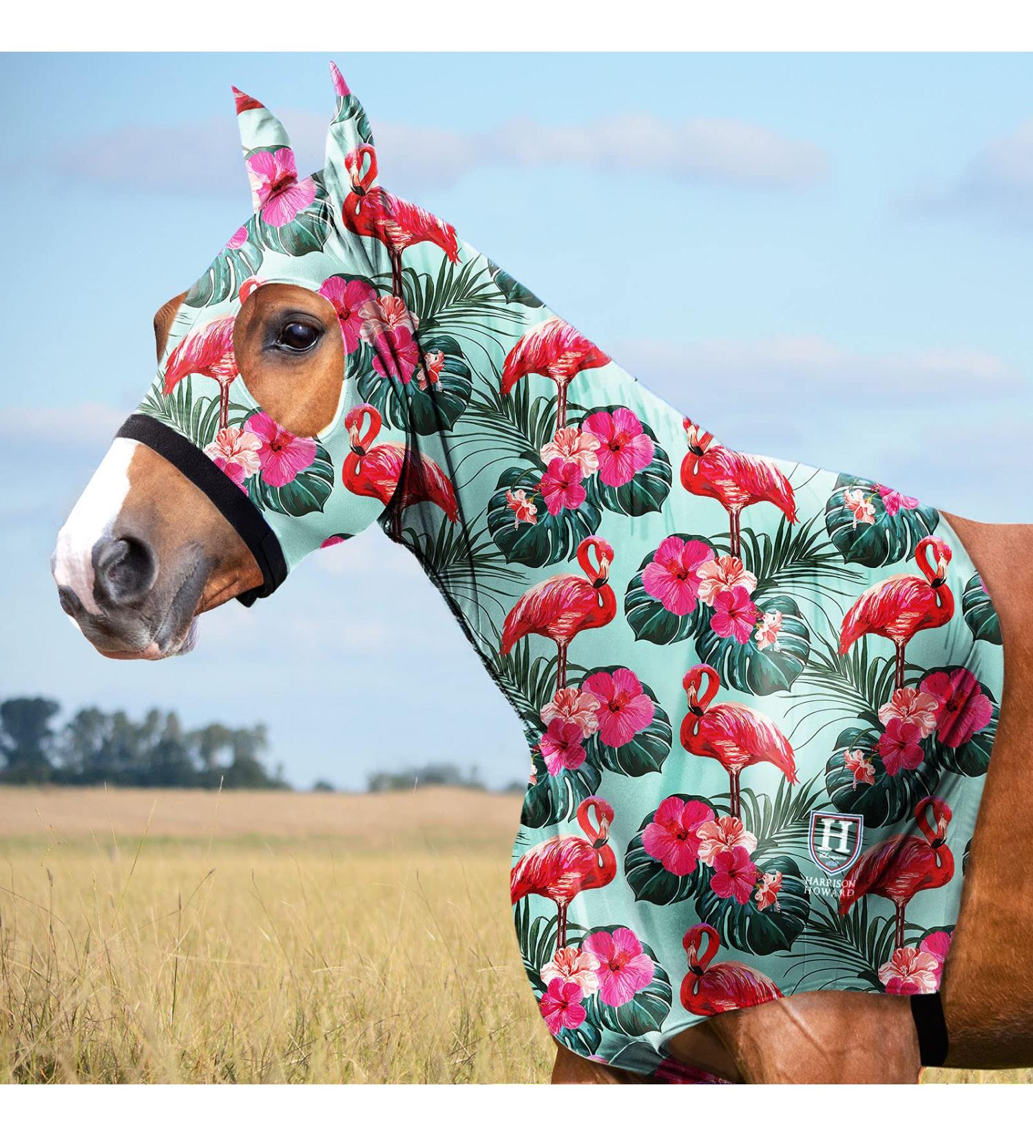 Shop Harrison Howard Soft Fleece Horse Head Hood - Stretchy Comfortable & Zippered - Chic Flamingo Design (Medium) | International Shipping Available - Buy Online on SooperMarket.com