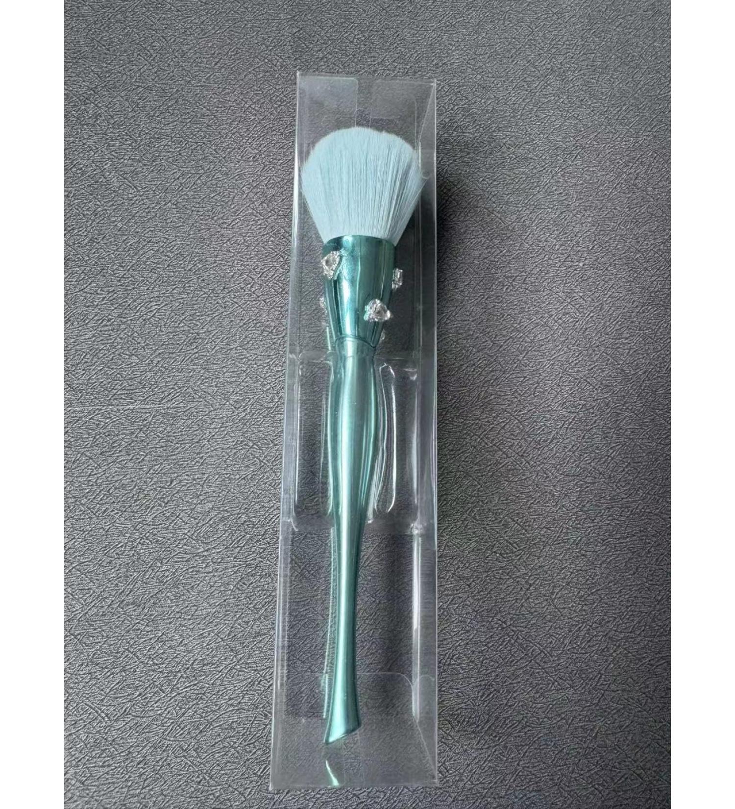 BS-MALL Powder Brush with Diamond Makeup Enthusiasts - Classic Elegant Design Premium Synthetic Powder Blush Brush (Blue)